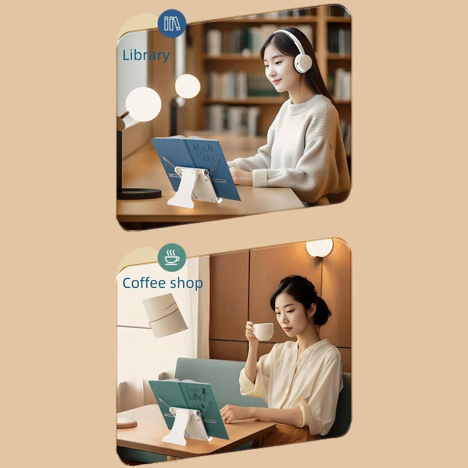 Soporte de Libros Portátil Huacuesy Ajustable para Lectura