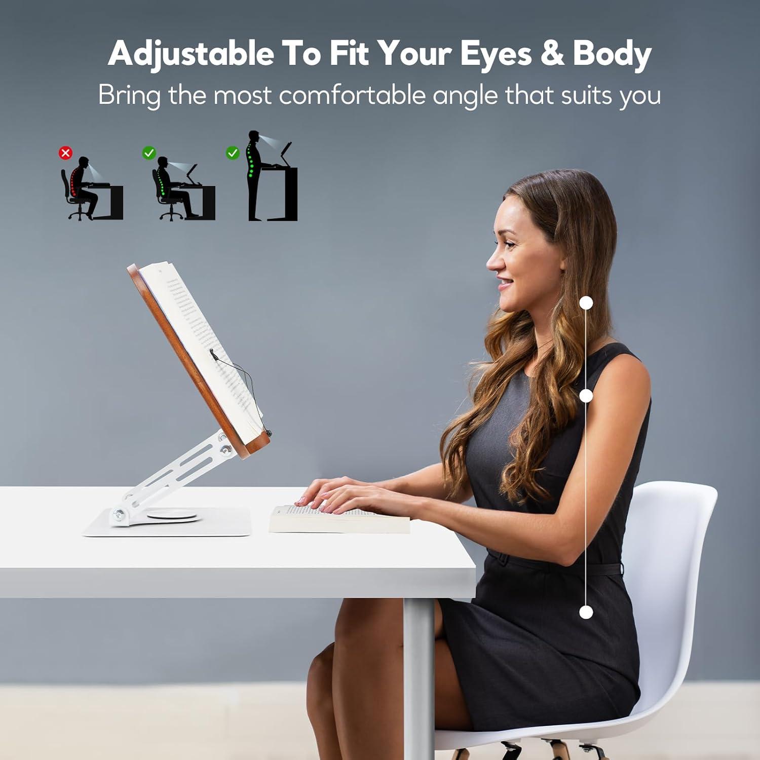 Soporte de Libro Ajustable FLINKYE BS-1-360 Plegable