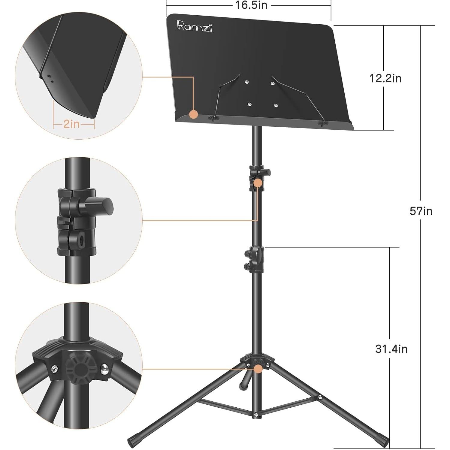 Soporte de Música Ramzi 5 en 1 Ajustable con Luz y Bolsa