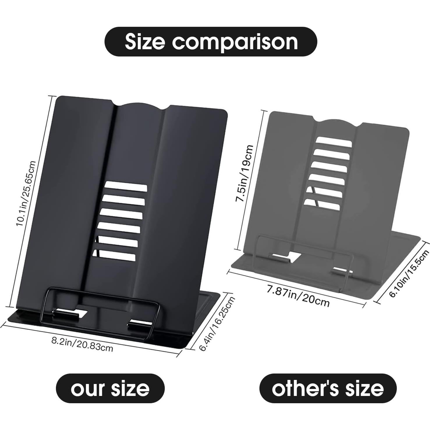 Soporte de Libro Ajustable MSDADA Negro Plegable 25.7x20.8cm