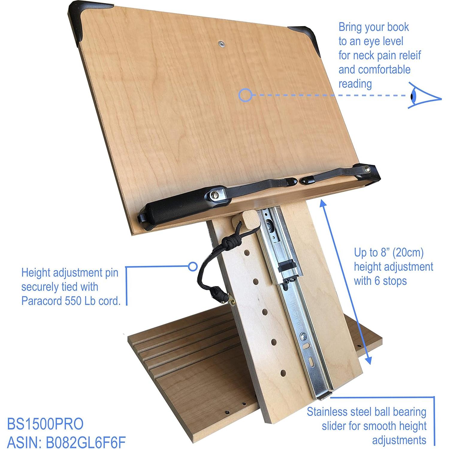 Soporte de Libro Ergonomico A+ BS1500PRO Ajustable 20.32cm