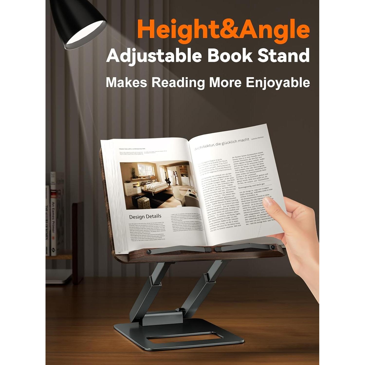 Soporte de Libro Tounee Telescópico Ajustable Ergonómico Gris