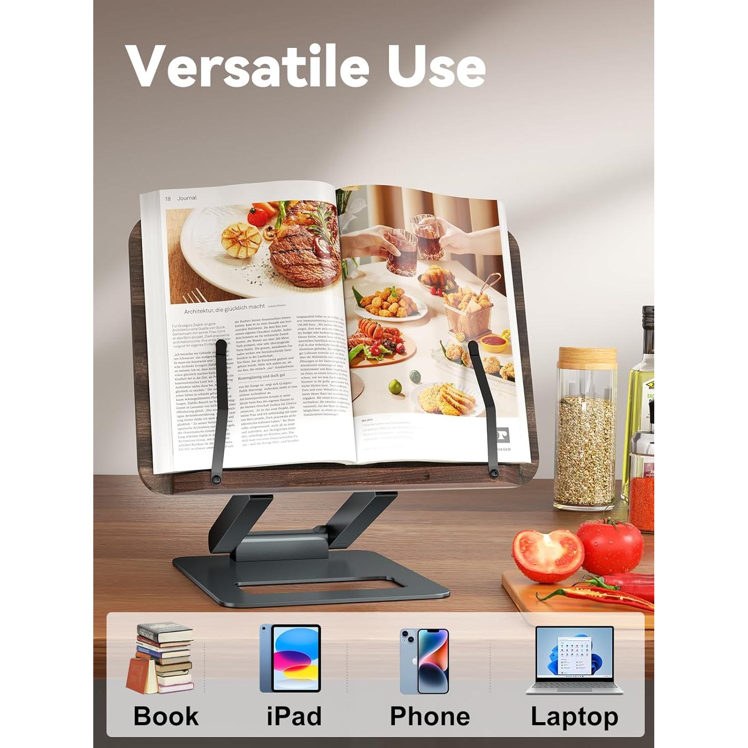 Soporte de Libro Tounee Telescópico Ajustable Ergonómico Gris