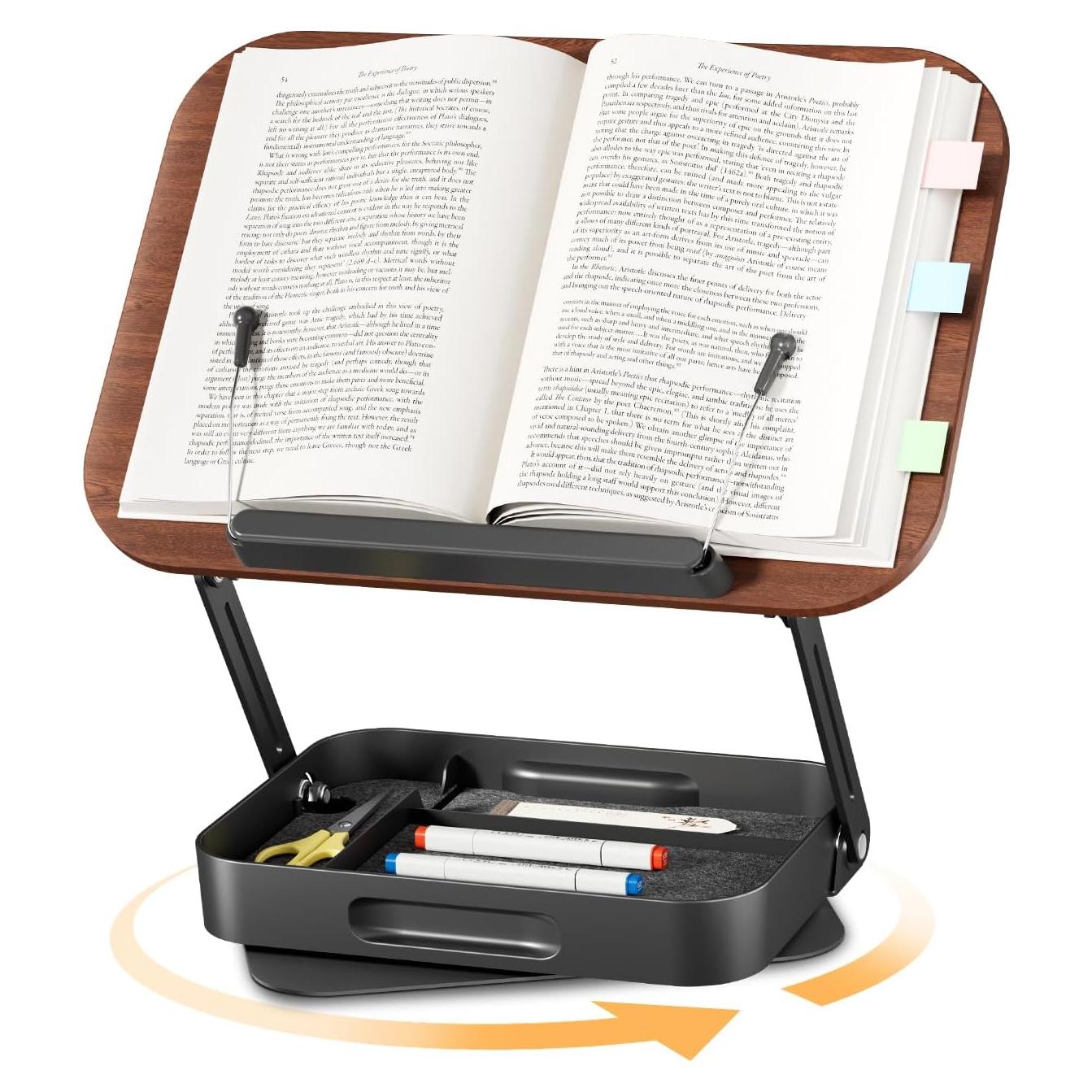 Soporte de Libro Ajustable SupeDesk - Madera Oscura 40.6x33cm