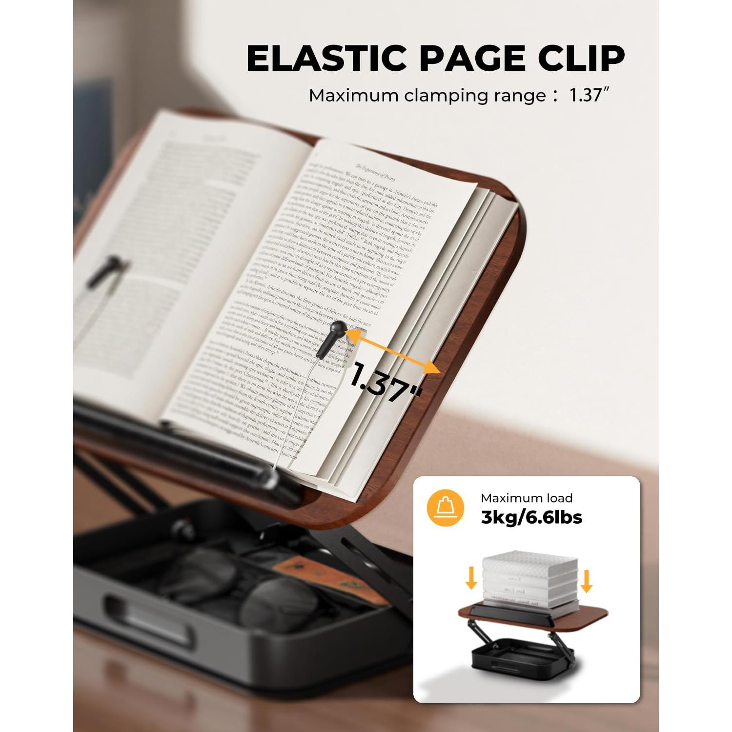 Soporte de Libro Ajustable SupeDesk - Madera Oscura 40.6x33cm