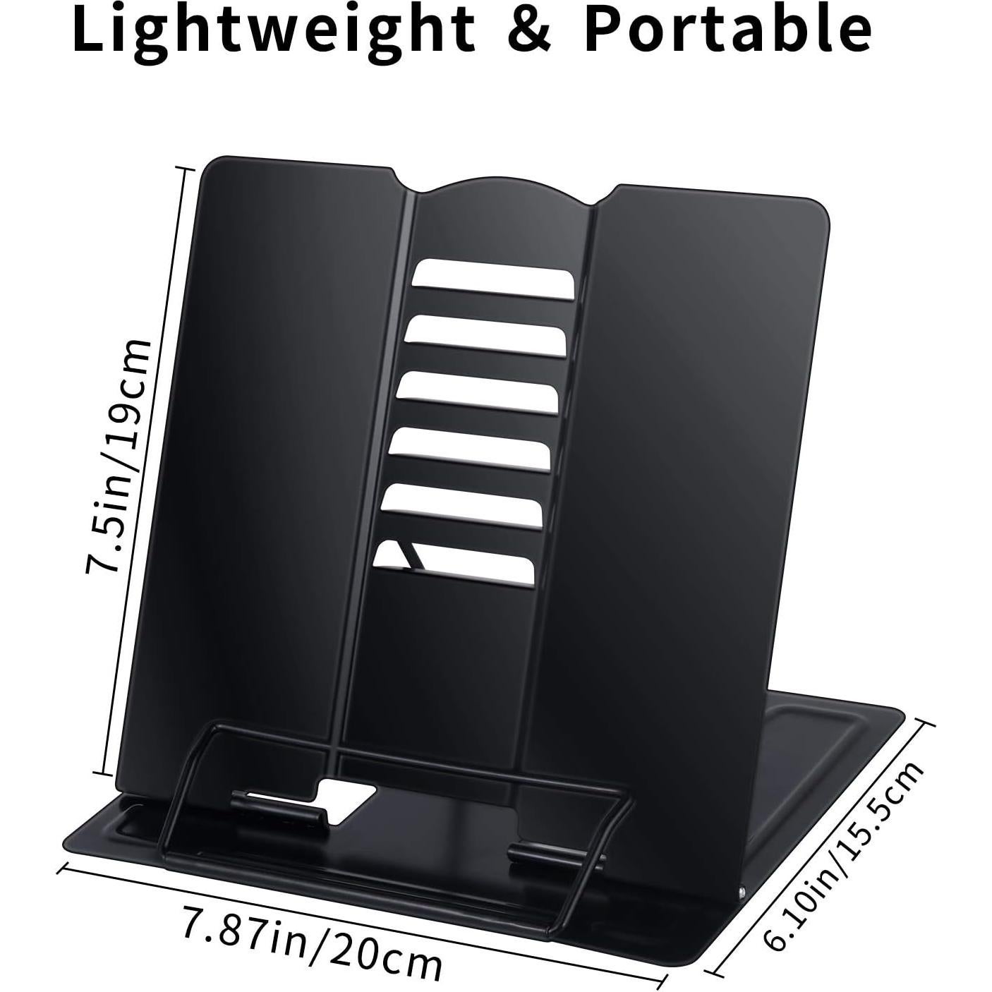 Soporte de Libro Blizzow Ajustable Plegable Metal Negro