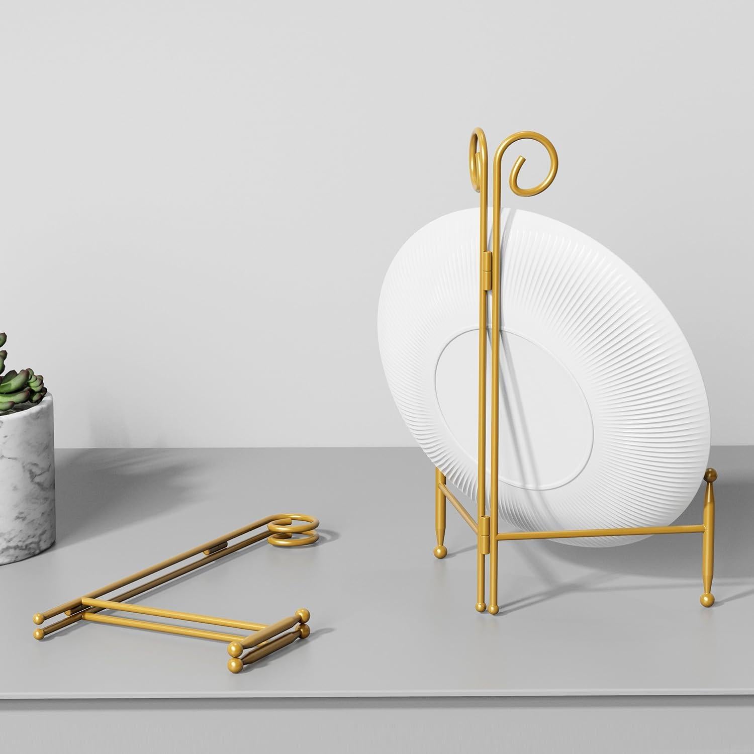 Soporte de Exhibición SVENJBB Dorado 25 cm Plegable 2 Paquete