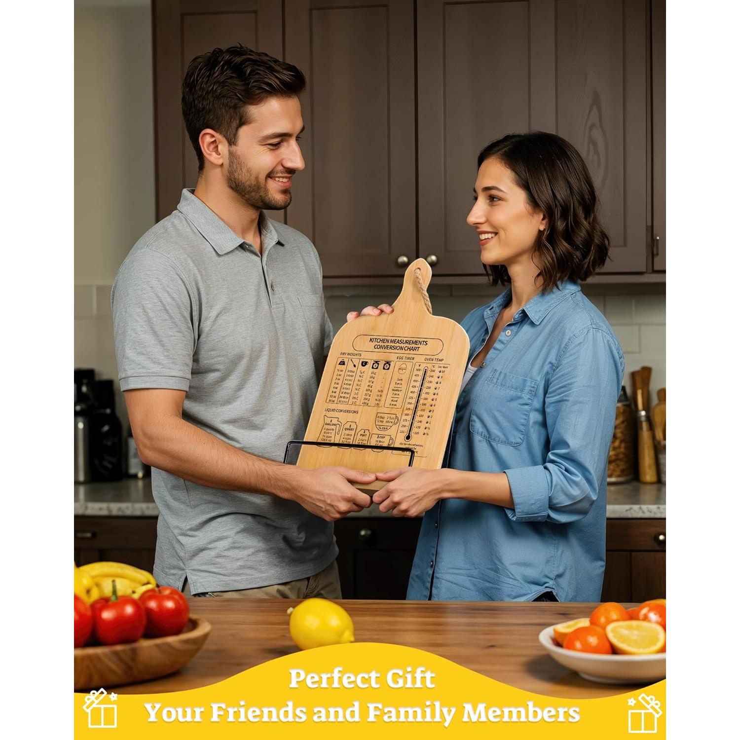 Soporte para Recetarios de Bambú Ikedas con Tabla de Conversión