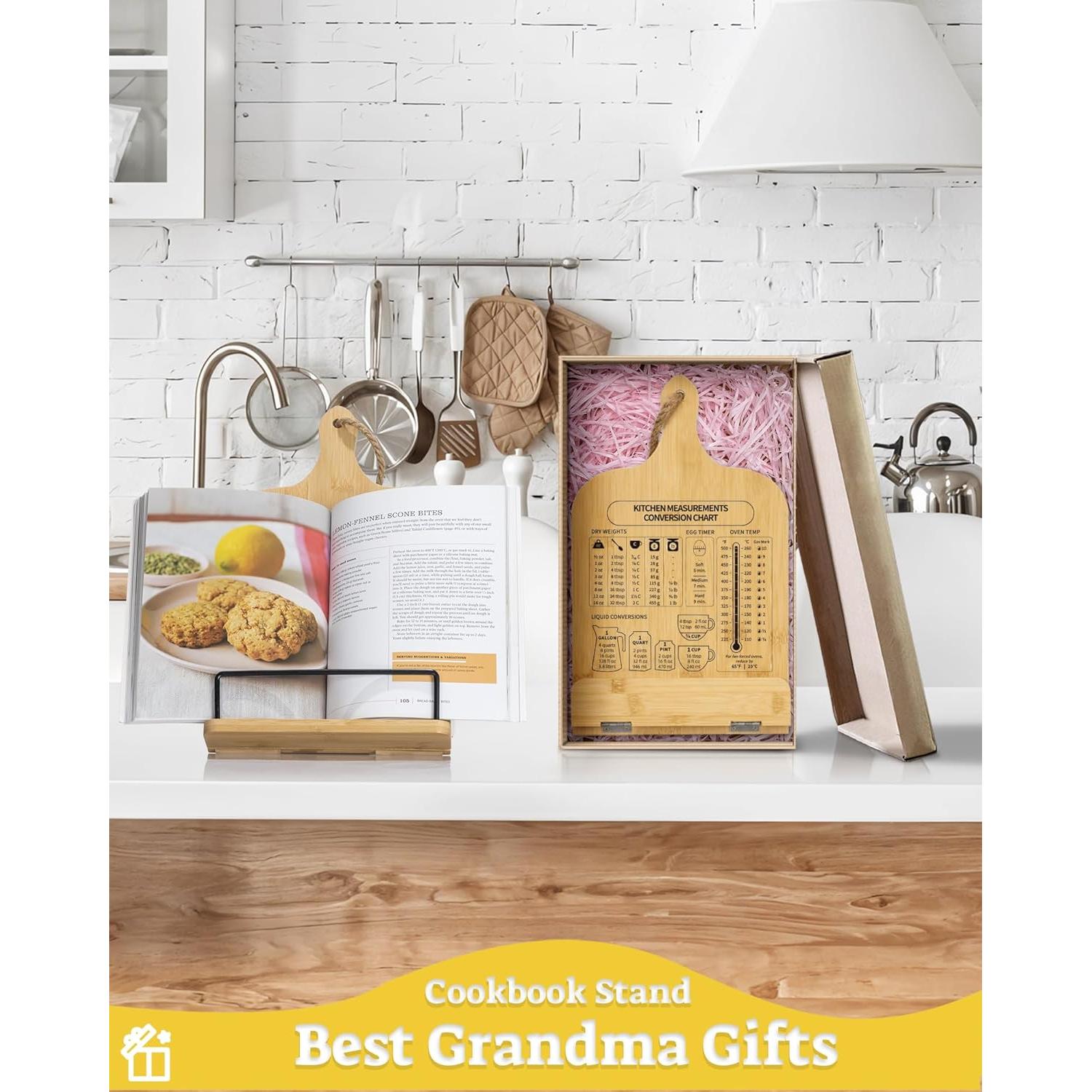 Soporte para Recetarios de Bambú Ikedas con Tabla de Conversión