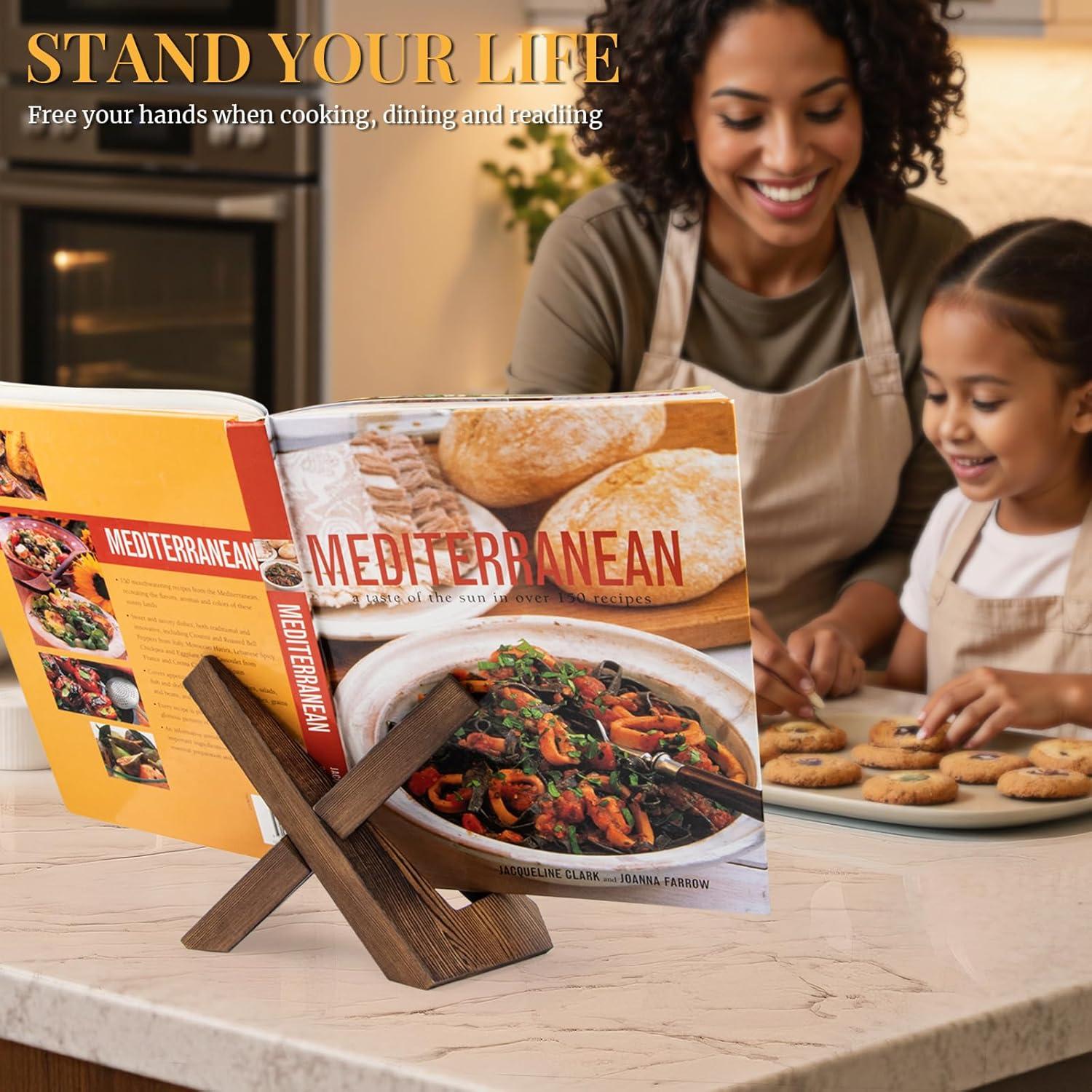 Soporte de Recetario PUERSI de Madera Rústica 12.5x21.5cm