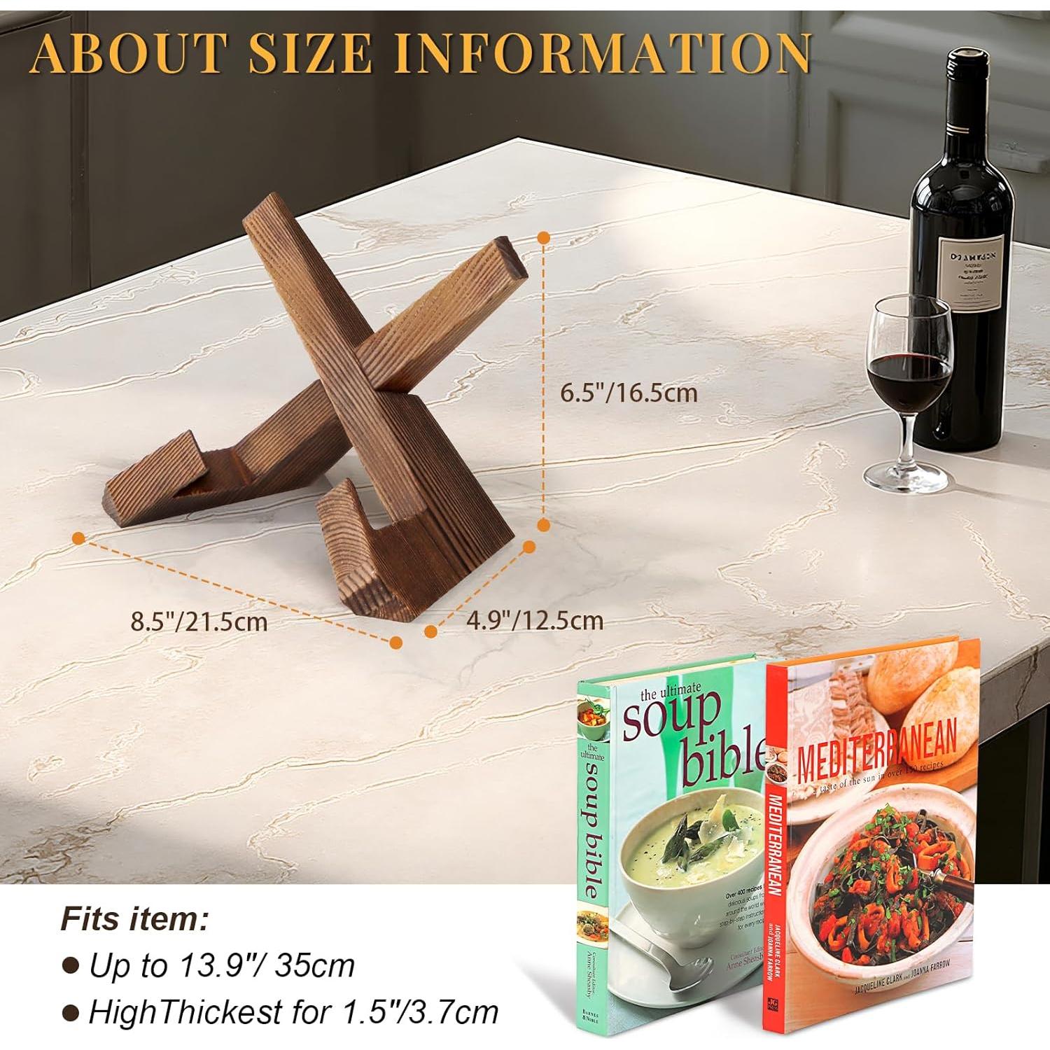 Soporte de Recetario PUERSI de Madera Rústica 12.5x21.5cm