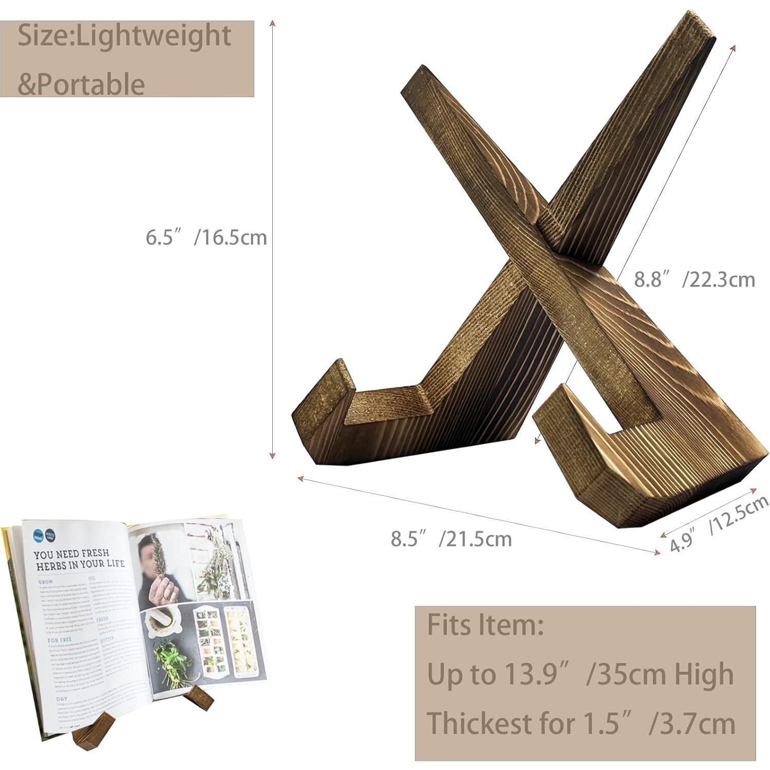 Soporte de Recetario de Madera Azheeuiy - Manos Libres, Marrón