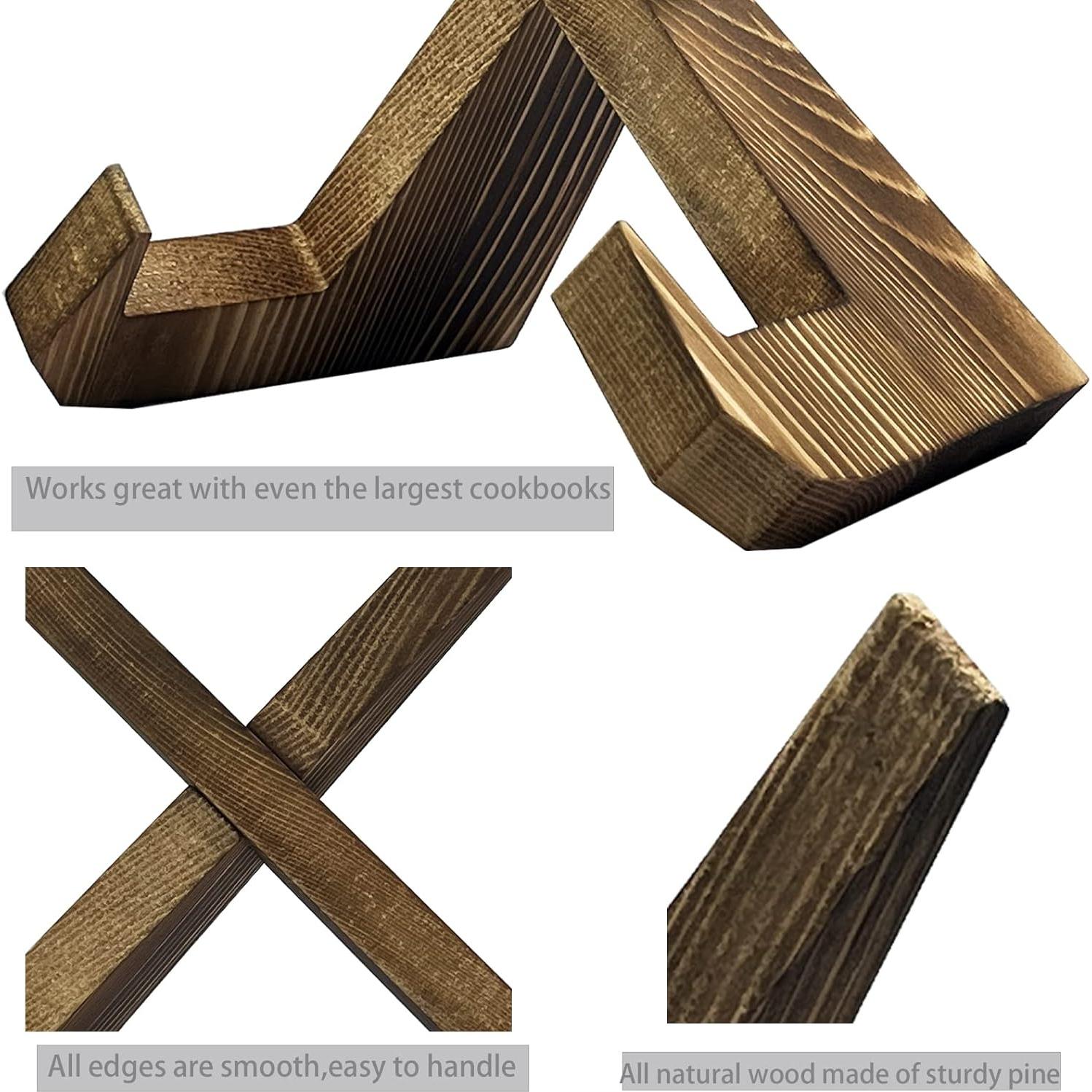 Soporte de Recetario de Madera Azheeuiy - Manos Libres, Marrón