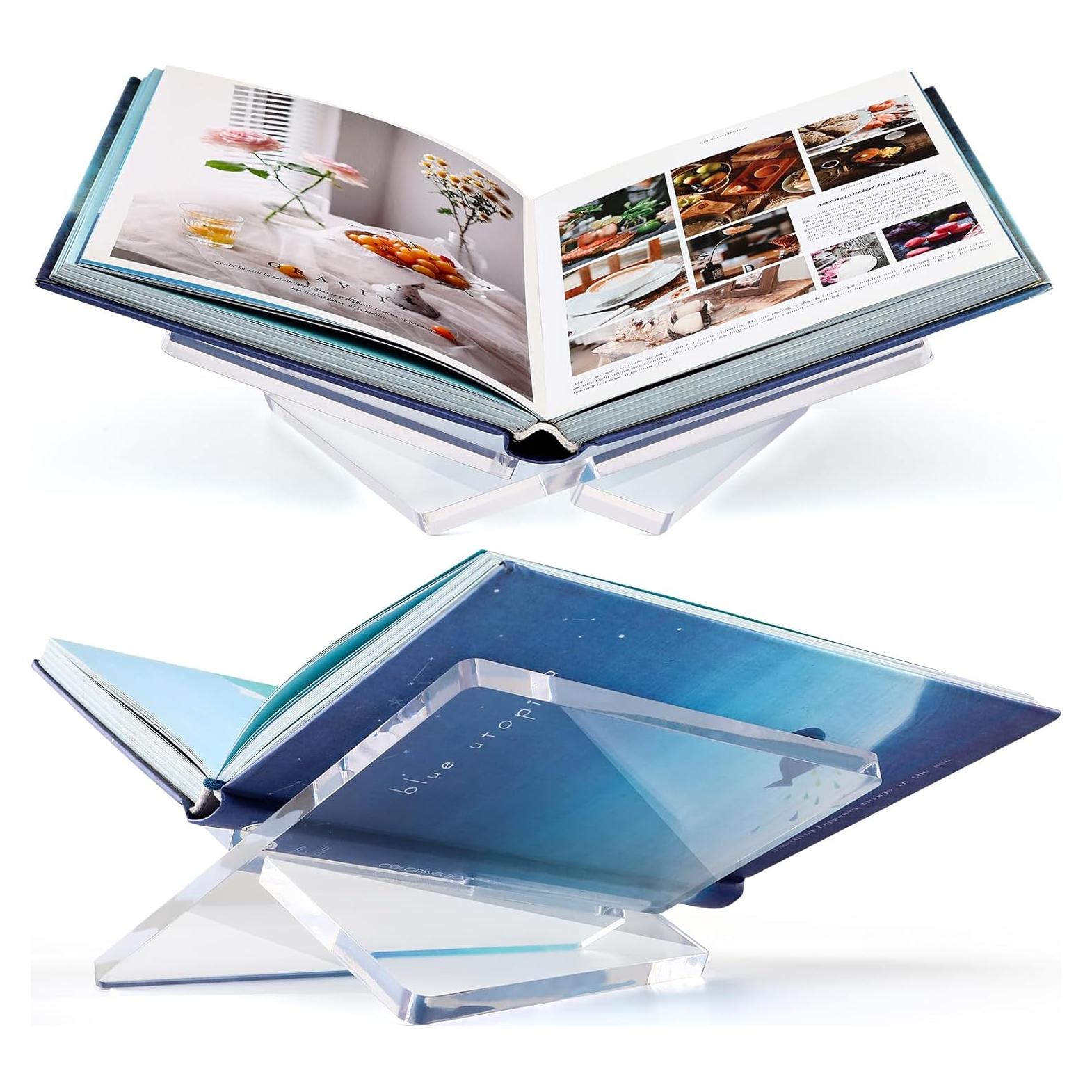 Soporte de Libro Acrílico UikJOY Transparente Mediano 22cm x 16cm