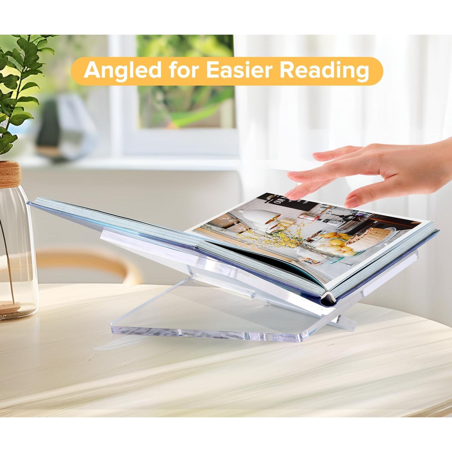 Soporte de Libro Acrílico UikJOY Transparente Mediano 22cm x 16cm