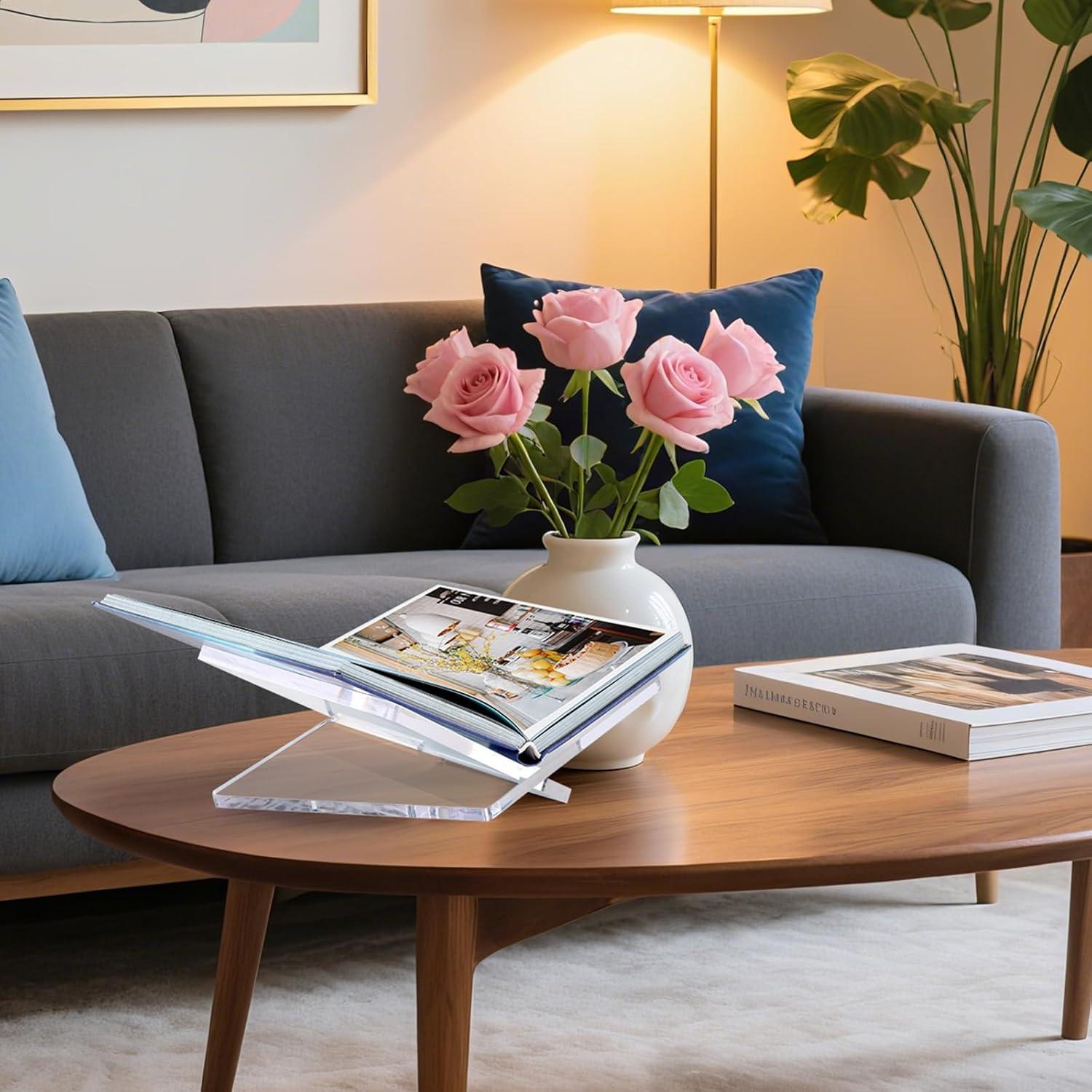 Soporte de Libro Acrílico UikJOY Transparente Mediano 22cm x 16cm