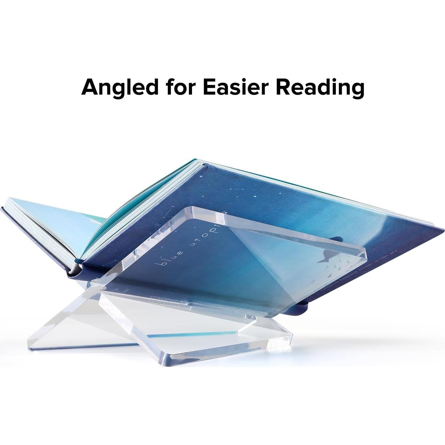 Soporte de Libro Acrílico UikJOY Transparente Mediano 22cm x 16cm
