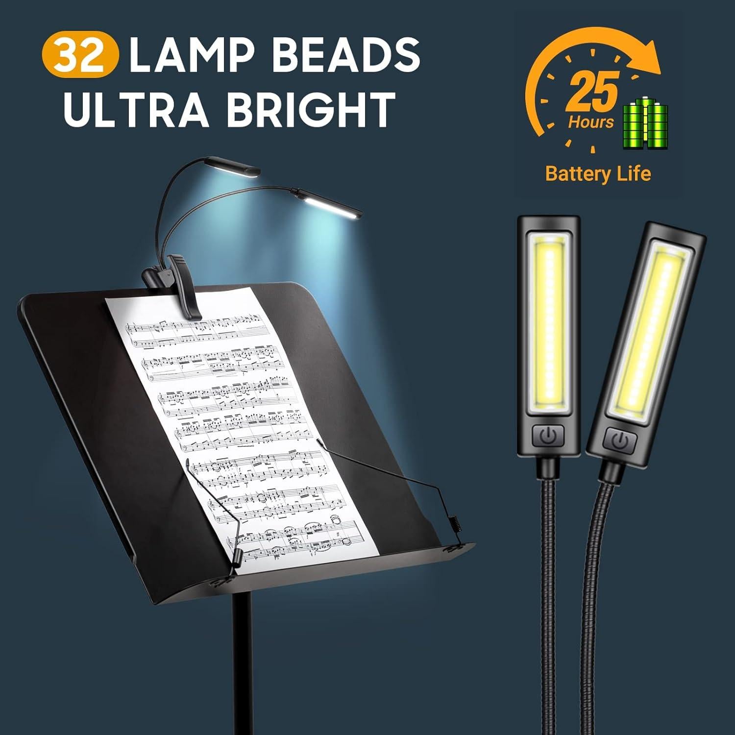 Soporte de Partituras CAHAYA 6 en 1 con Luz y Accesorios