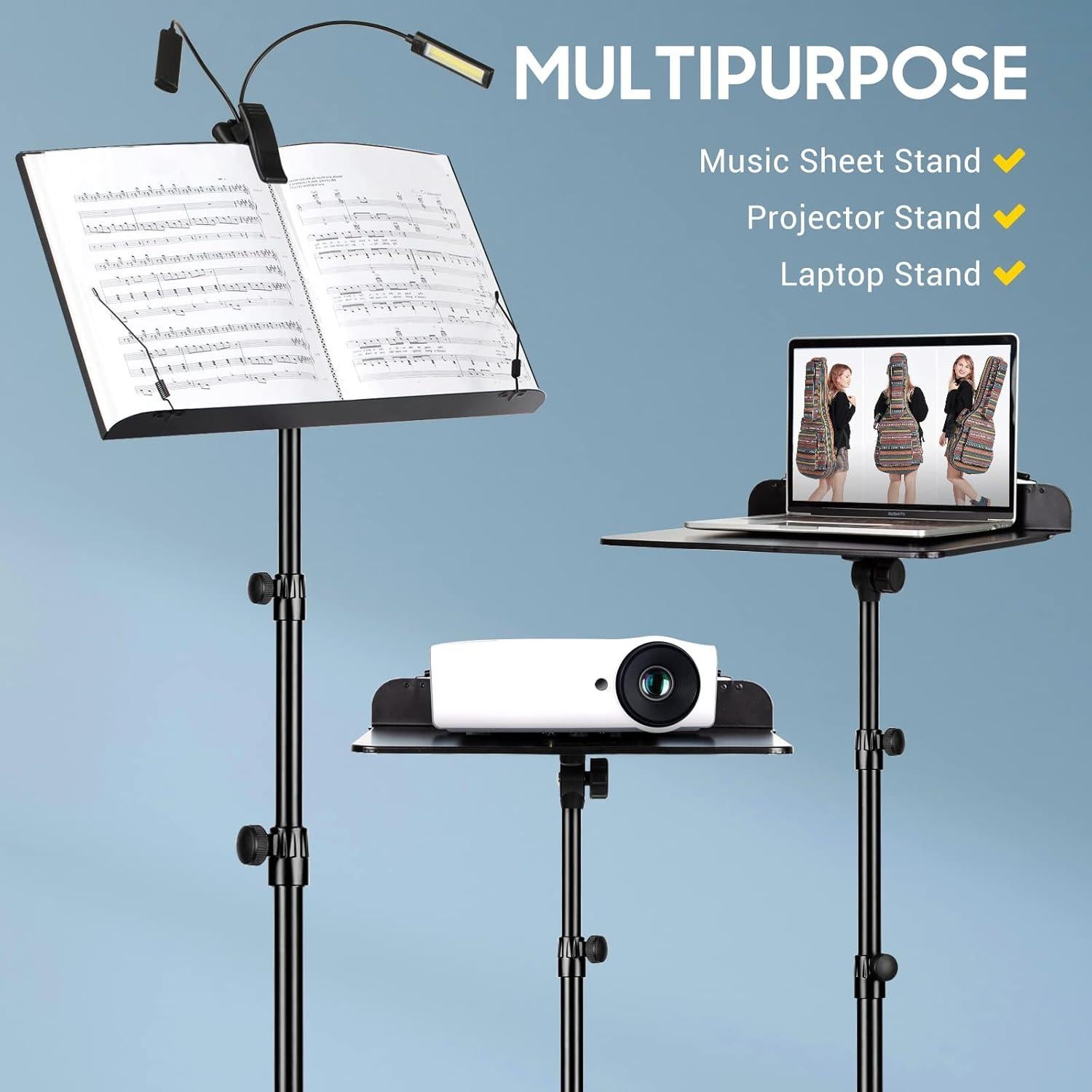 Soporte de Partituras CAHAYA 6 en 1 con Luz y Accesorios