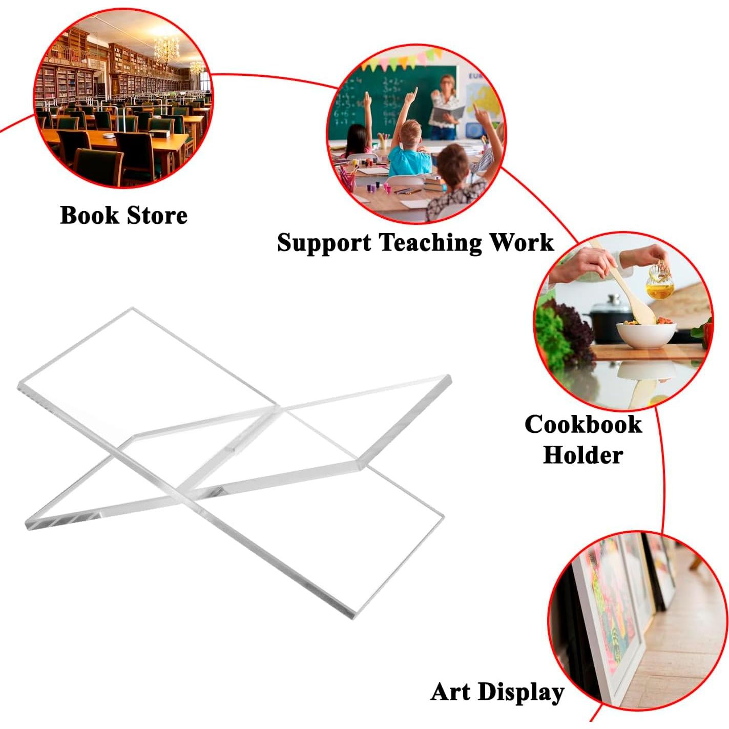 Soporte de Libro Acrílico Amlits Grande para Cocina y Lectura