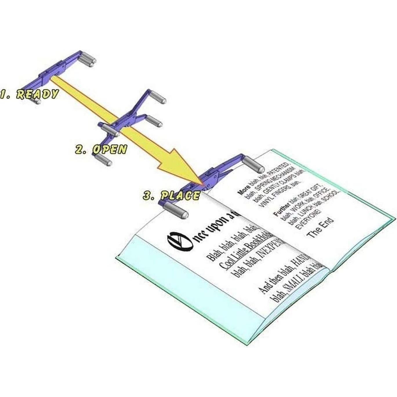 Soporte de Libro Portátil FlipKlip Azul - Paquete de 3 Unidades