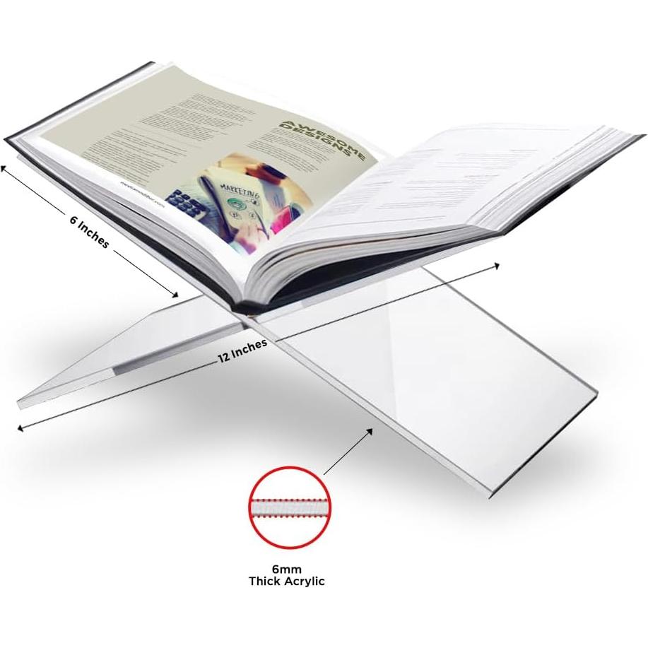 Soporte de Libro Acrílico Transparente Sarvo Kitchen 15.24x30.48cm