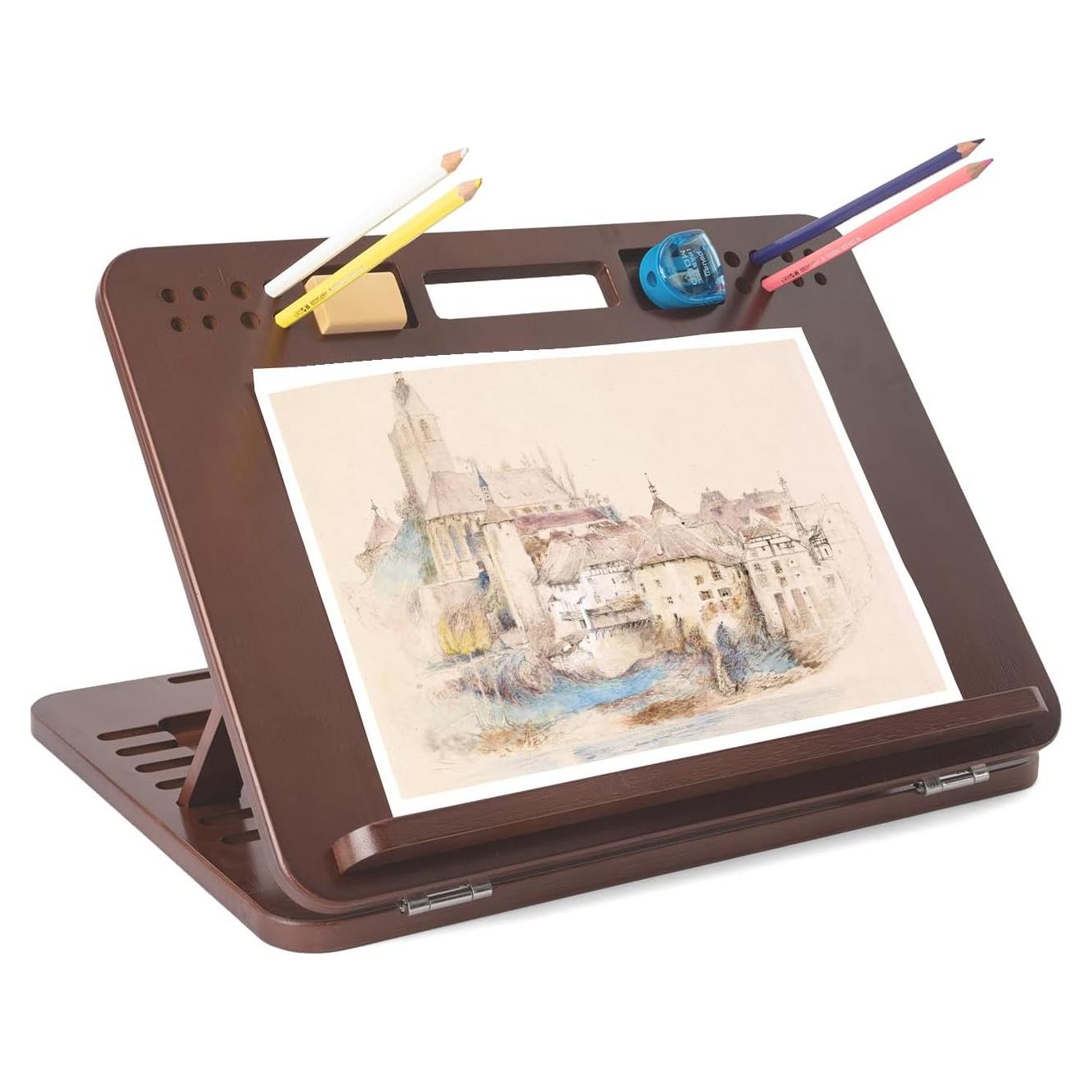 Caballete de Bambú StrongTek Ajustable 16x12" Portátil