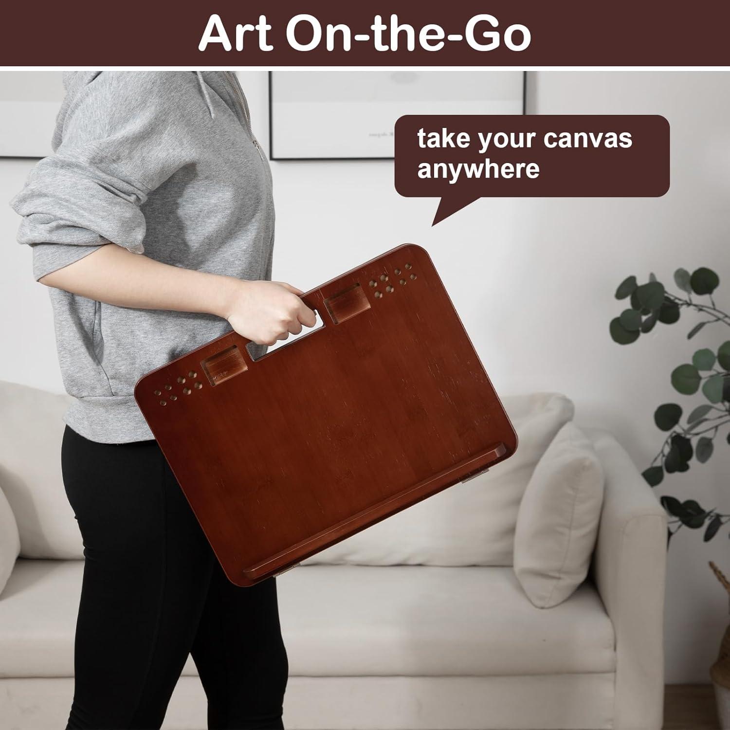 Caballete de Bambú StrongTek Ajustable 16x12" Portátil