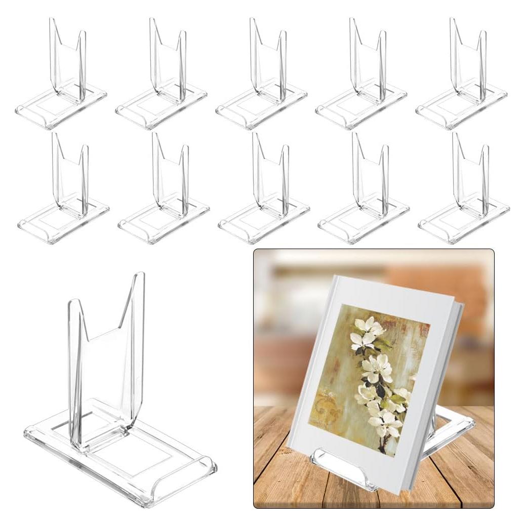 10 Soportes de Libro Acrílico Ajustables 12.7-25.4 cm TERDEWE