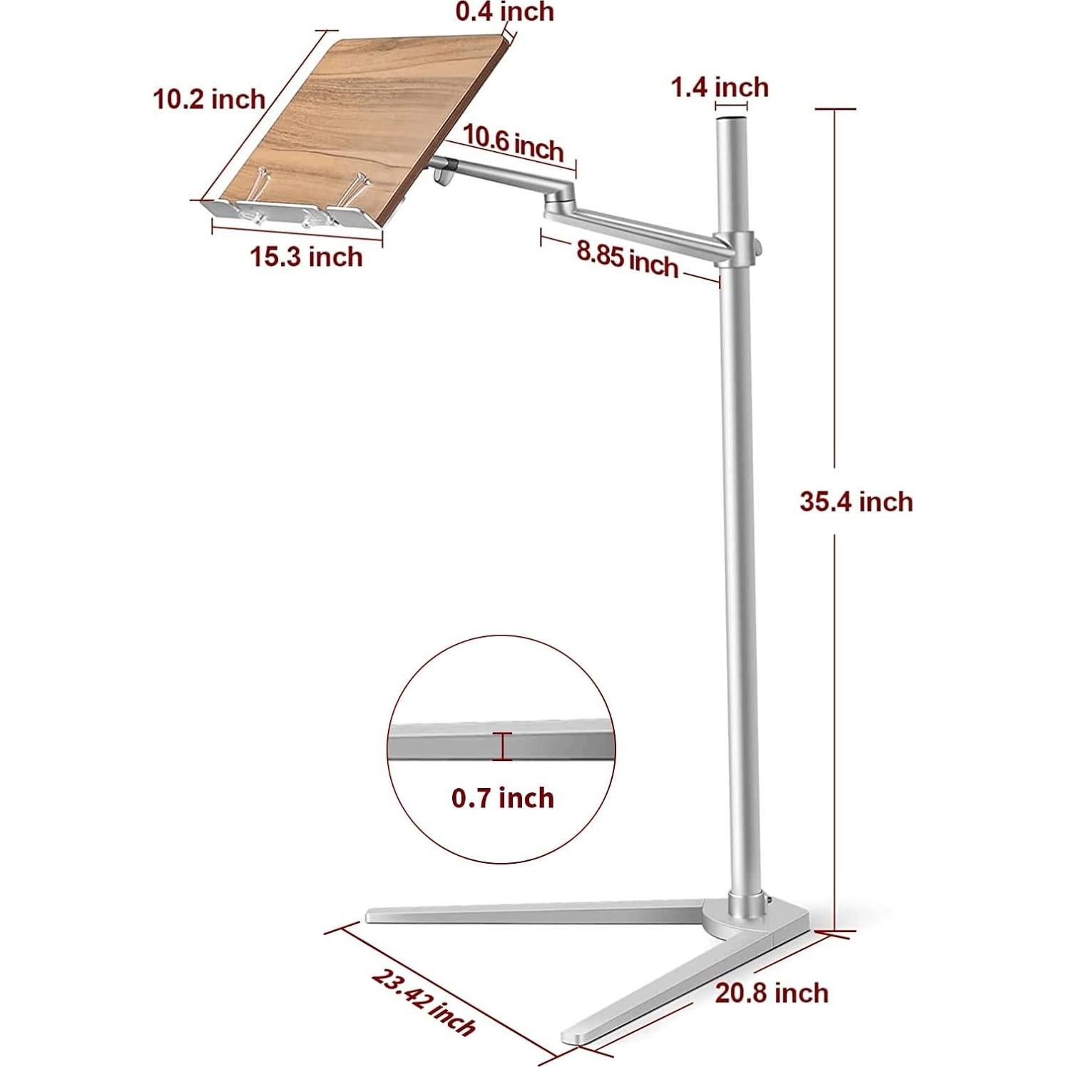 Soporte para Libros Shikha Ajustable con Base de Madera y Aluminio
