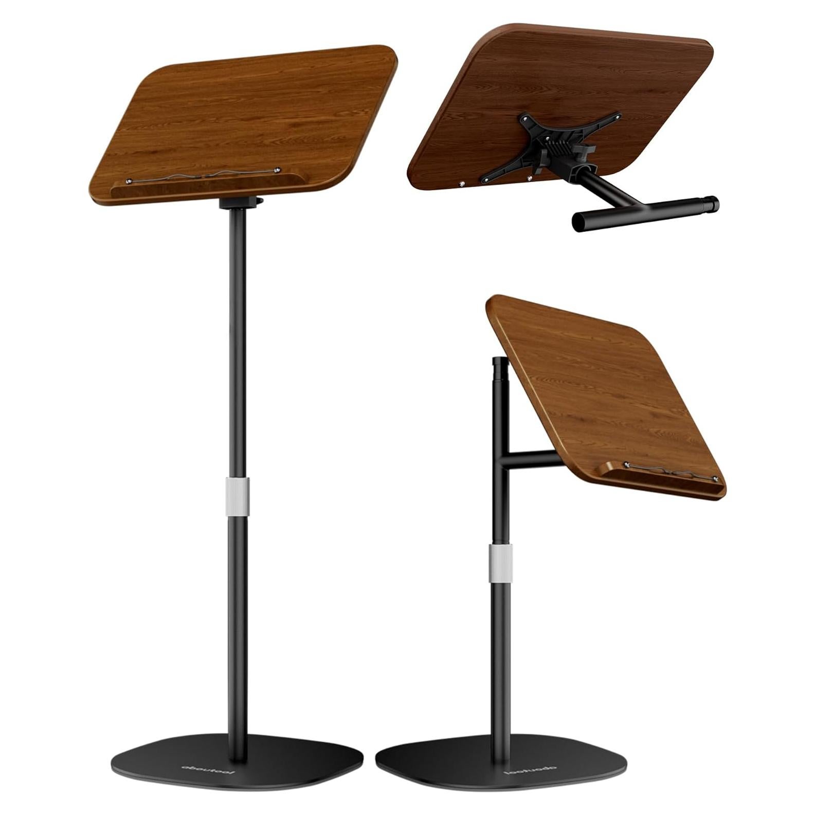 Soporte de Libro Ajustable 2 en 1 aboutool Marrón 33-63cm