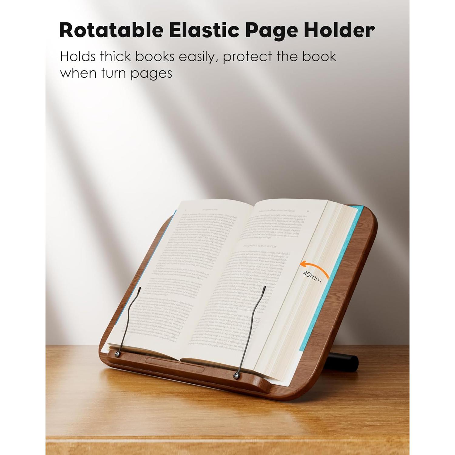 Soporte de Libro Ajustable 2 en 1 aboutool Marrón 33-63cm
