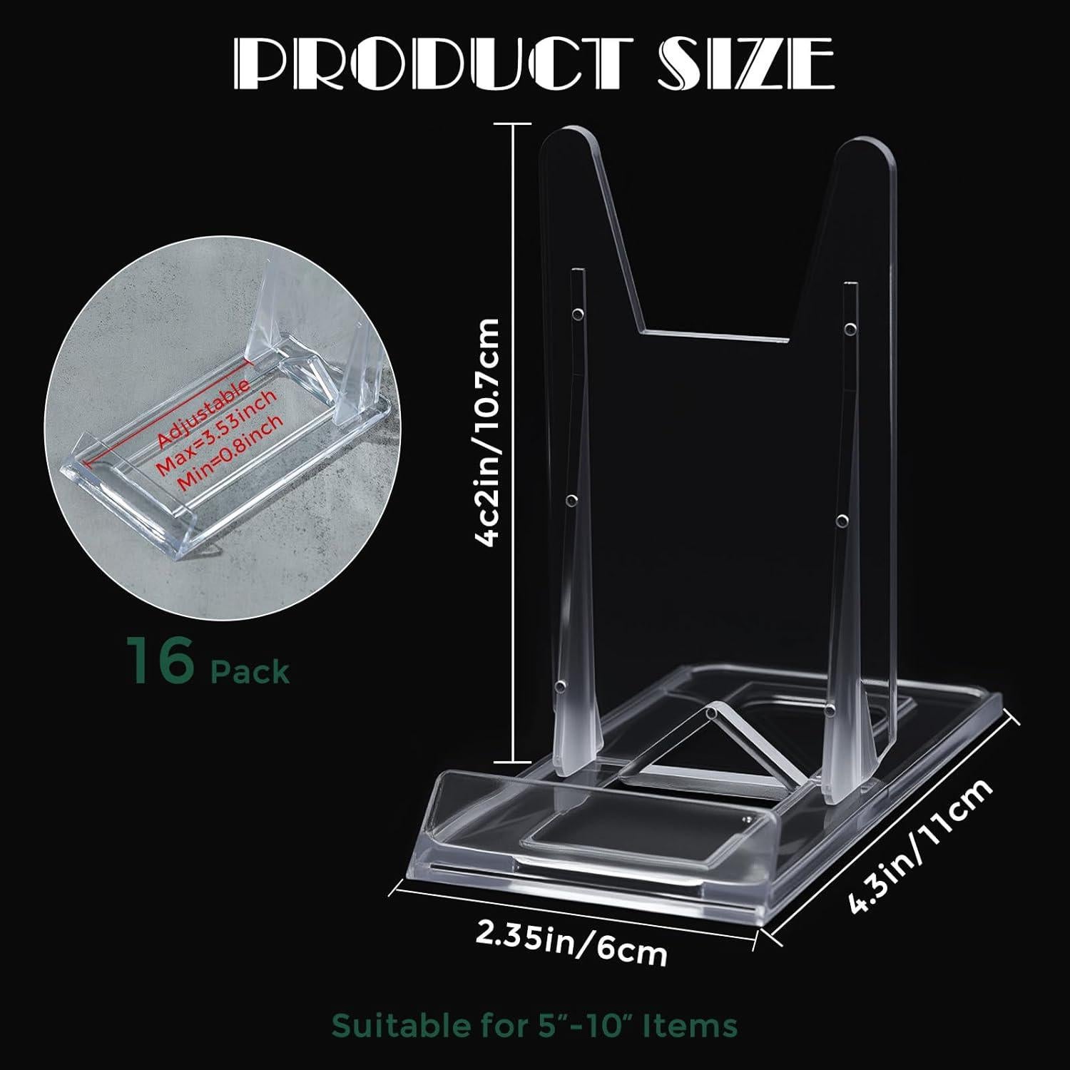 20 Soportes de Libro Acrílico Ajustables para Exhibición