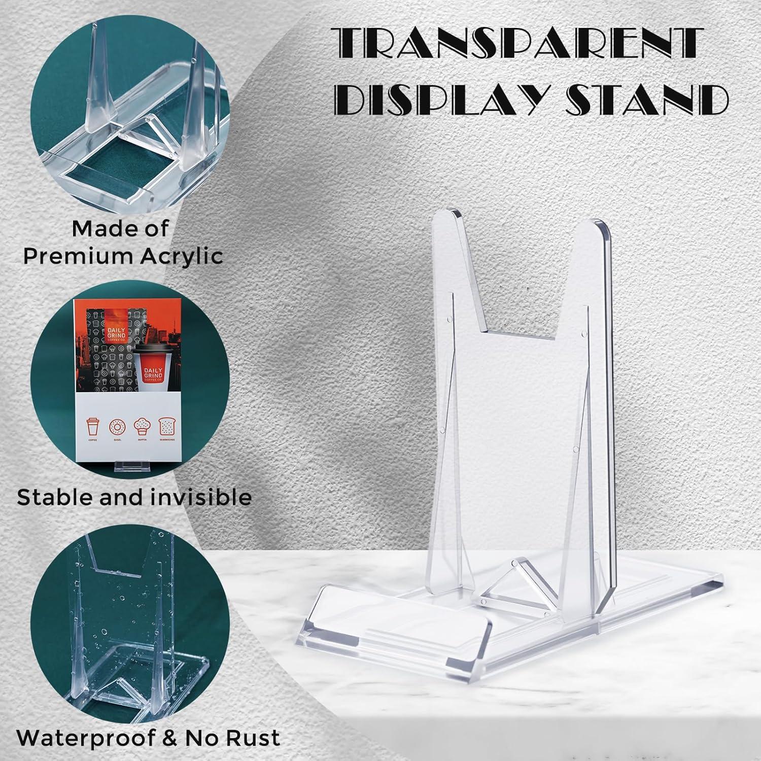 20 Soportes de Libro Acrílico Ajustables para Exhibición