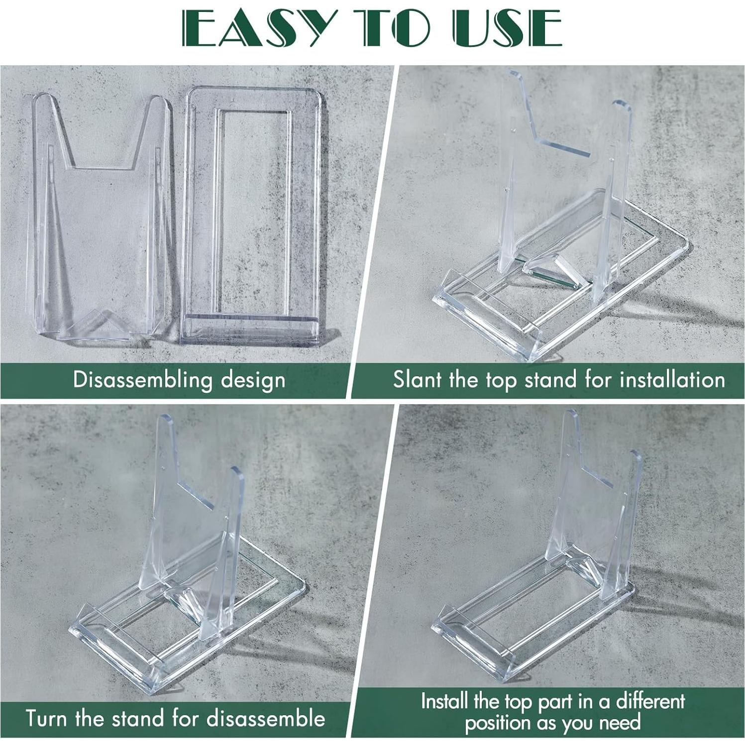 20 Soportes de Libro Acrílico Ajustables para Exhibición