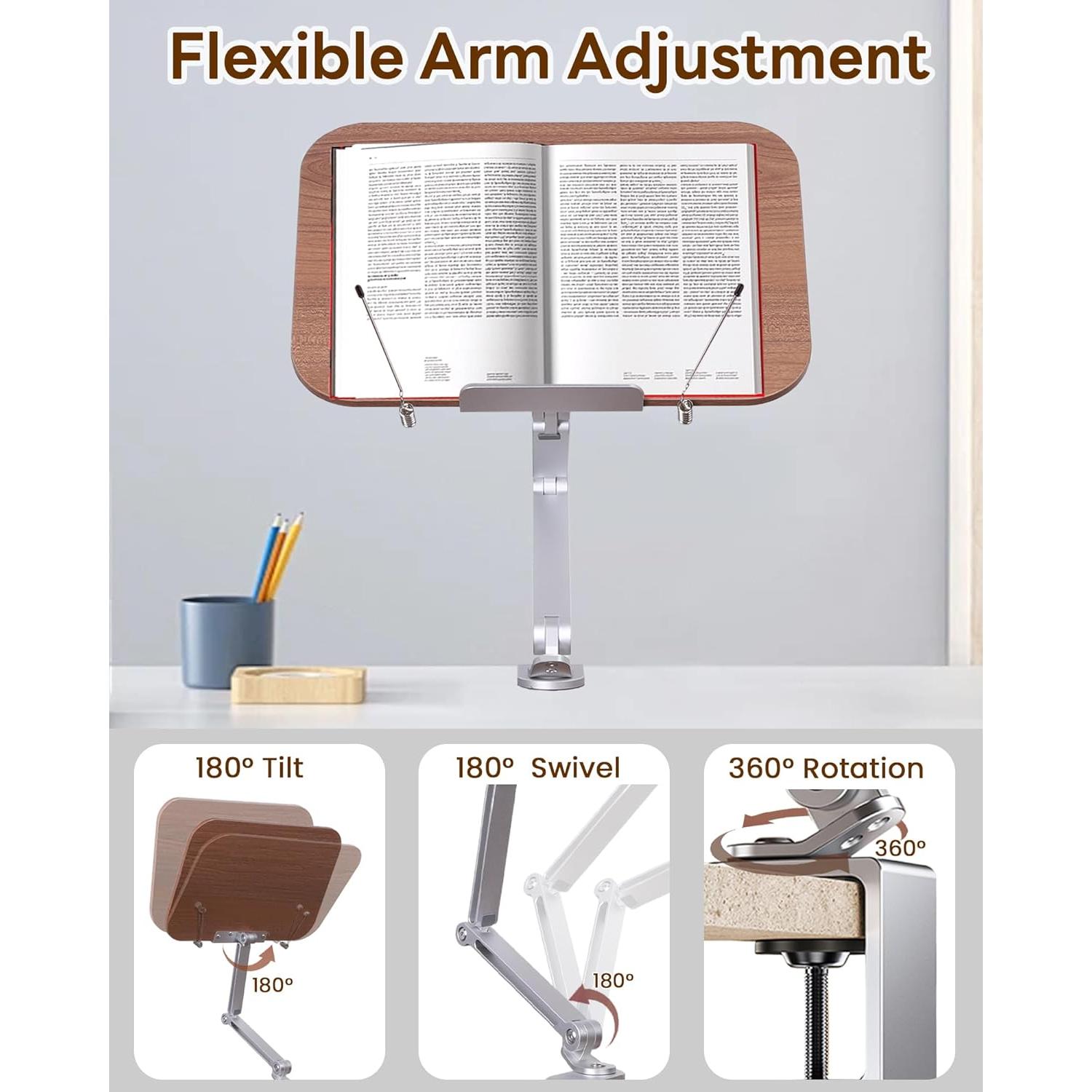 Soporte de Libro Ajustable ASIEIT de Madera y Aluminio