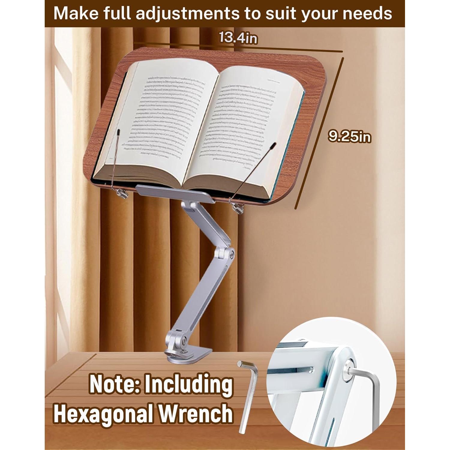 Soporte de Libro Ajustable ASIEIT de Madera y Aluminio