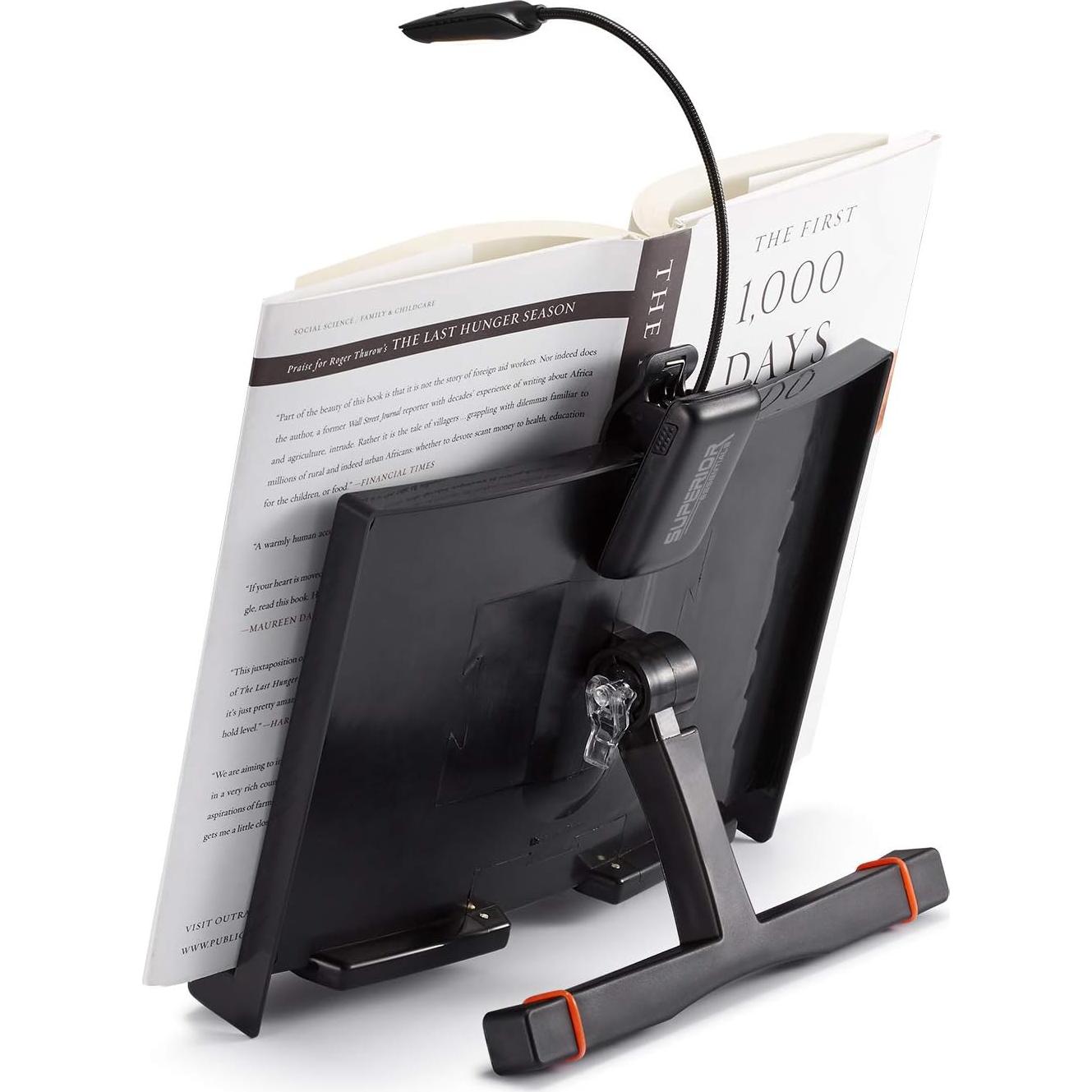 Soporte de Libros Esenciales Superiores con Luz LED Ajustable