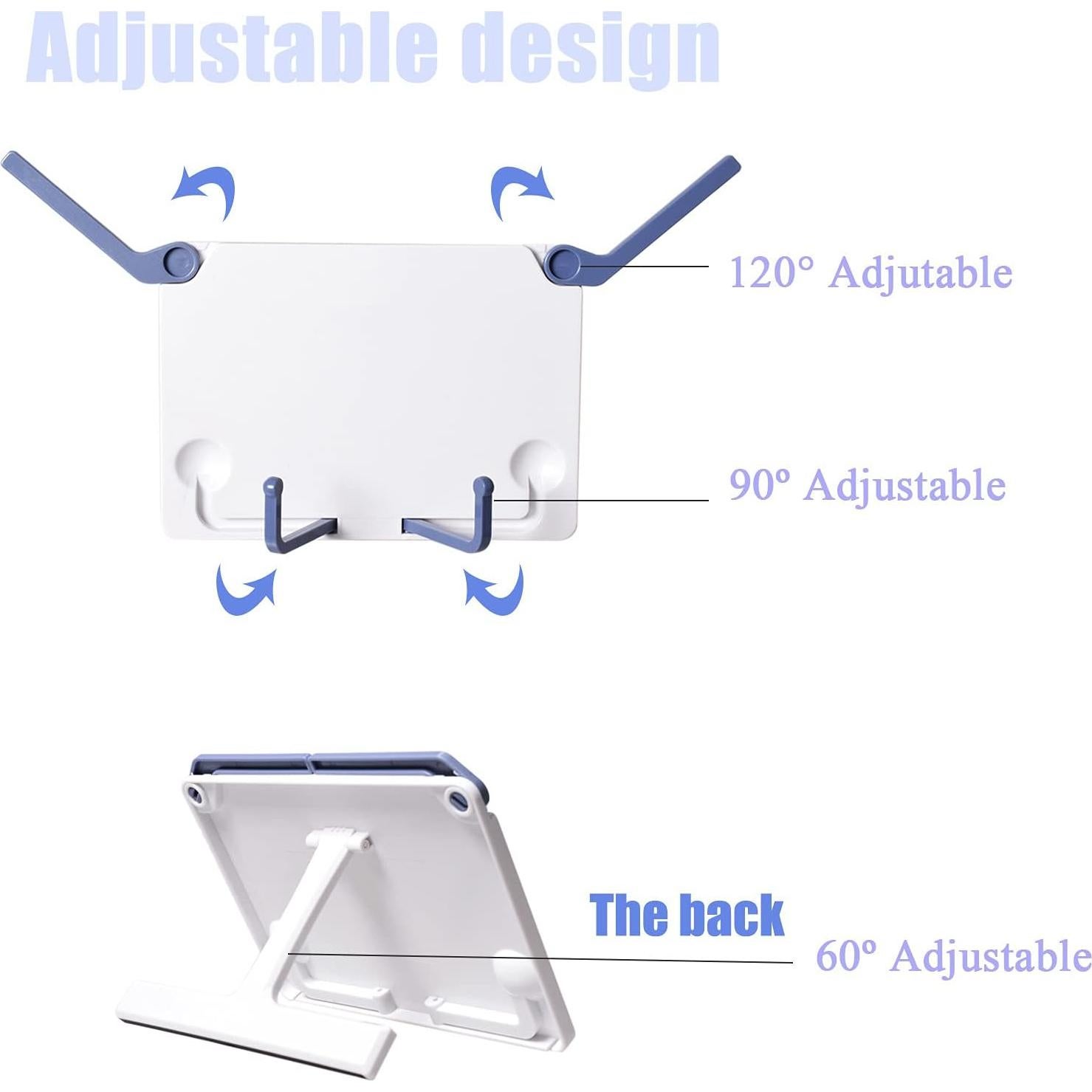 Soporte de Libro Ajustable Lemical Plegable Blanco 21x16cm