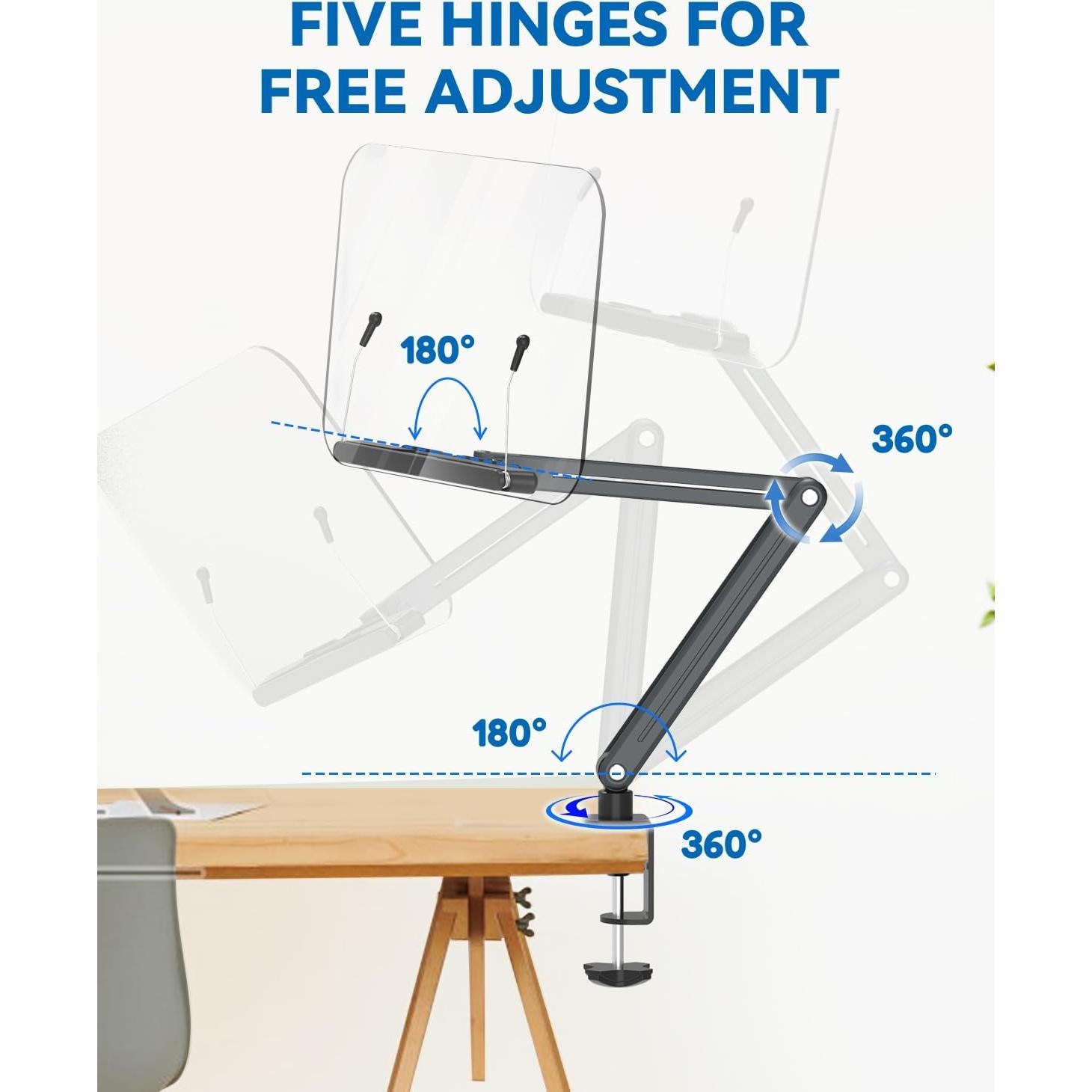 Soporte de Libro Ergonómico YCNEW Gris Altura Ajustable 50.8cm