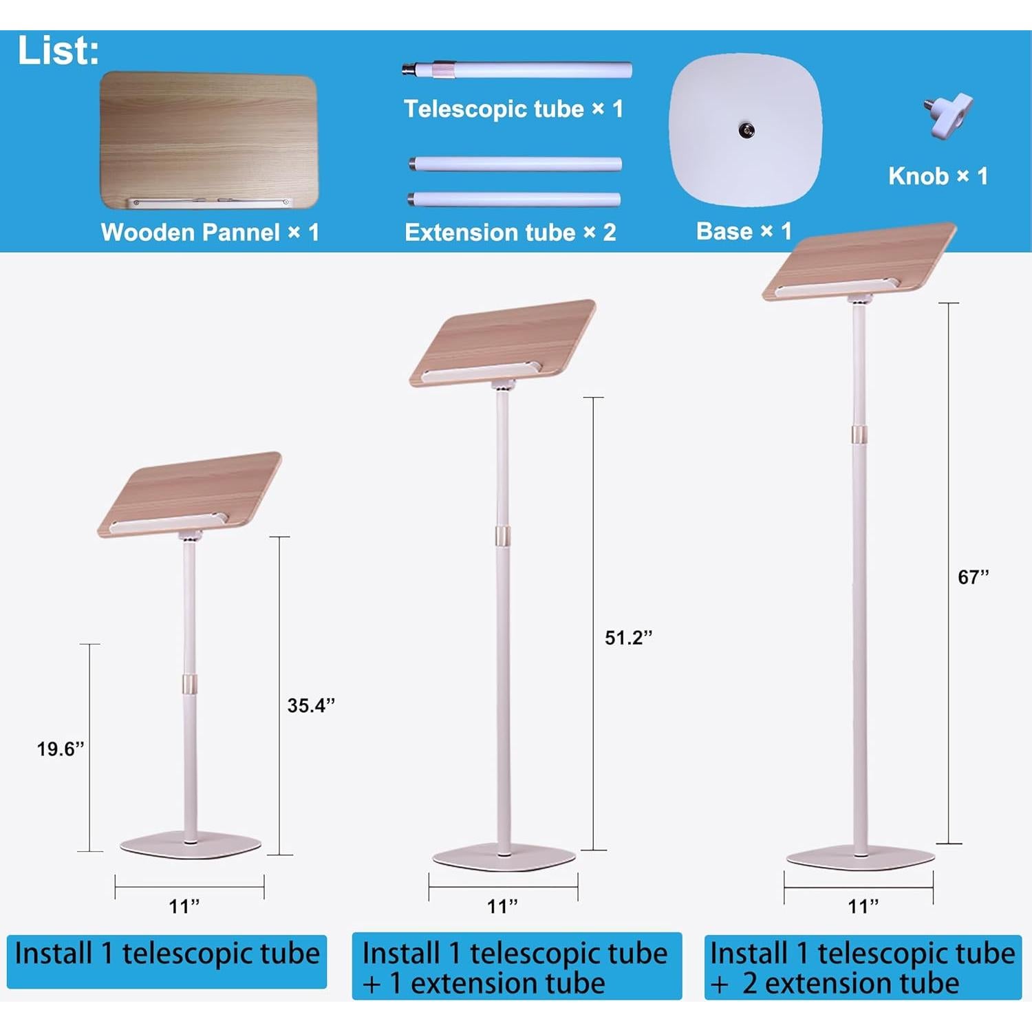 Soporte de Libro de Música Hocoder Ajustable 50.8-170.2 cm