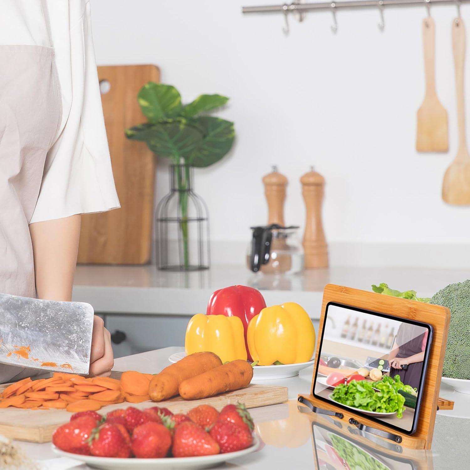 Soporte de Libro Plegable MEGREZ de Bambú 28 x 20.3 cm Rosa