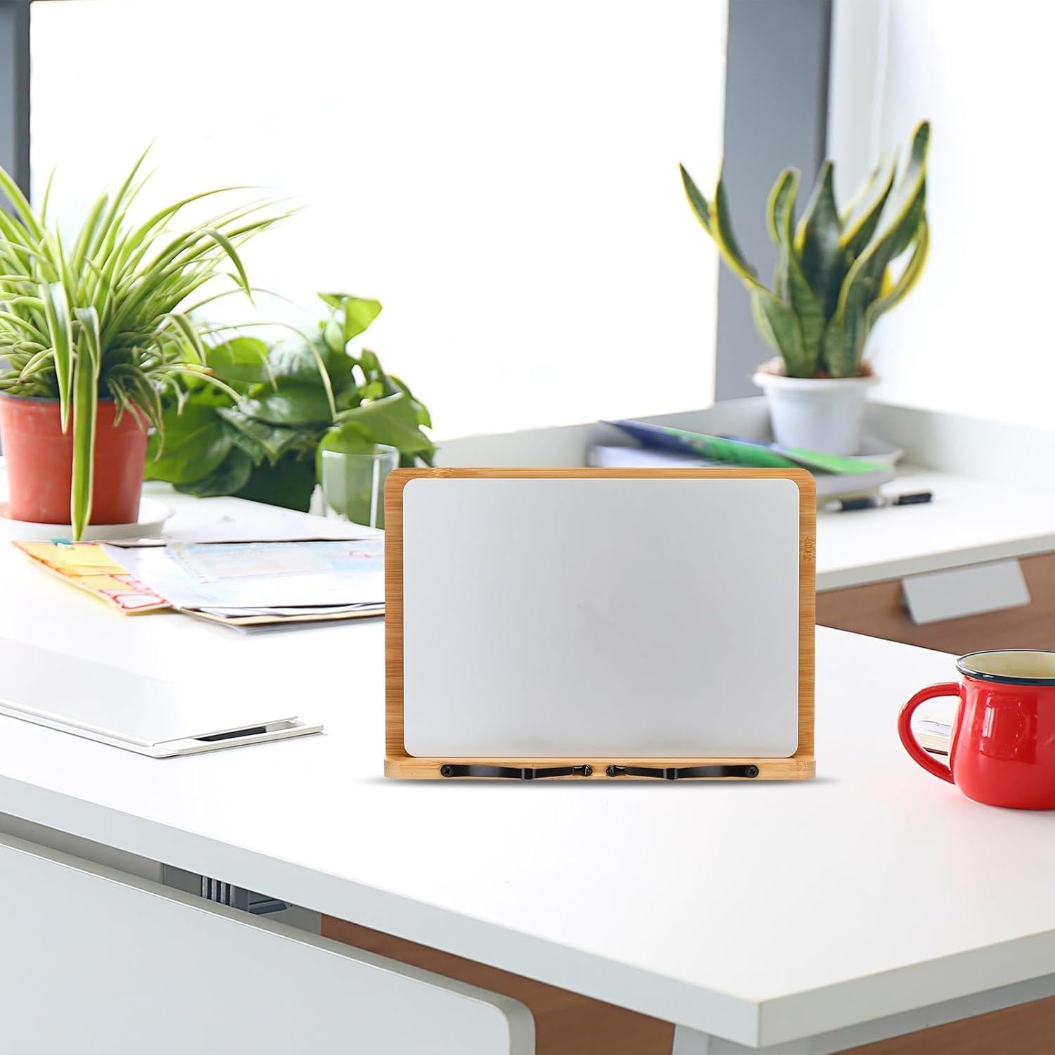 Soporte de Libro Plegable MEGREZ de Bambú 28 x 20.3 cm Rosa