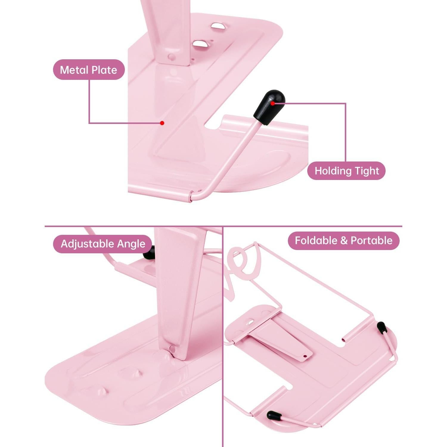 Soporte de Libro Ajustable de Metal Honagu Rosa Macaron