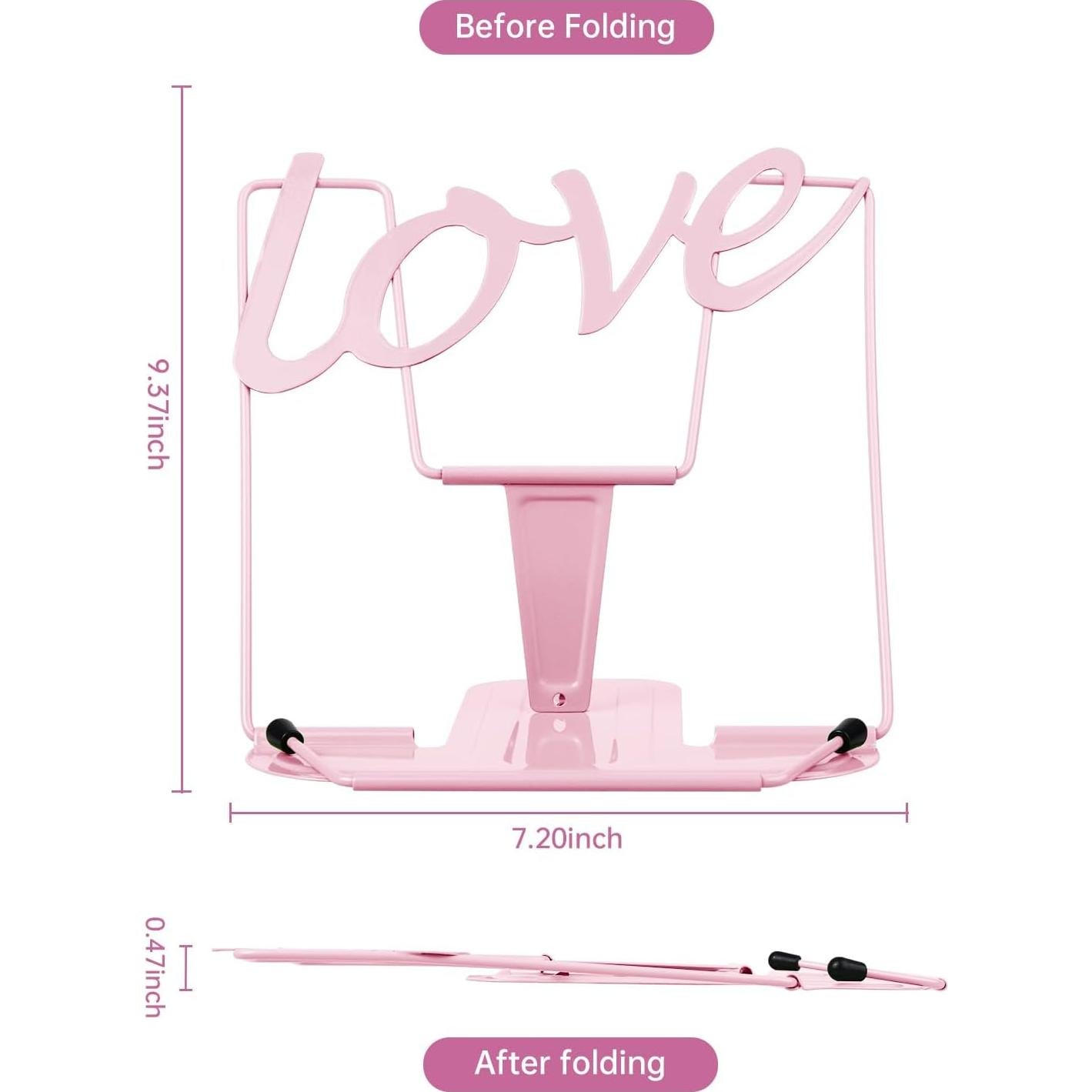 Soporte de Libro Ajustable de Metal Honagu Rosa Macaron