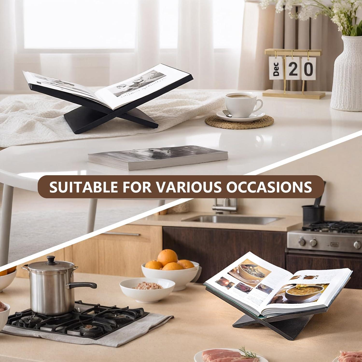 Soporte de Libro Abierto PUERSI de Madera Negro 24x40 cm