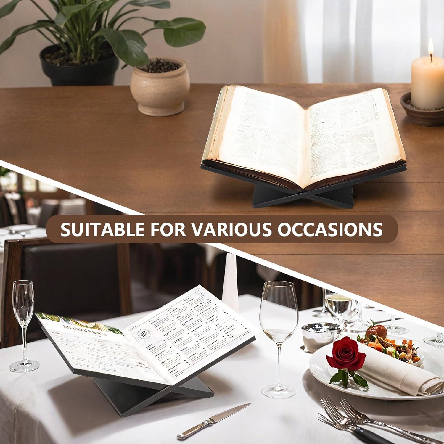 Soporte de Libro Abierto PUERSI de Madera Negro 24x40 cm