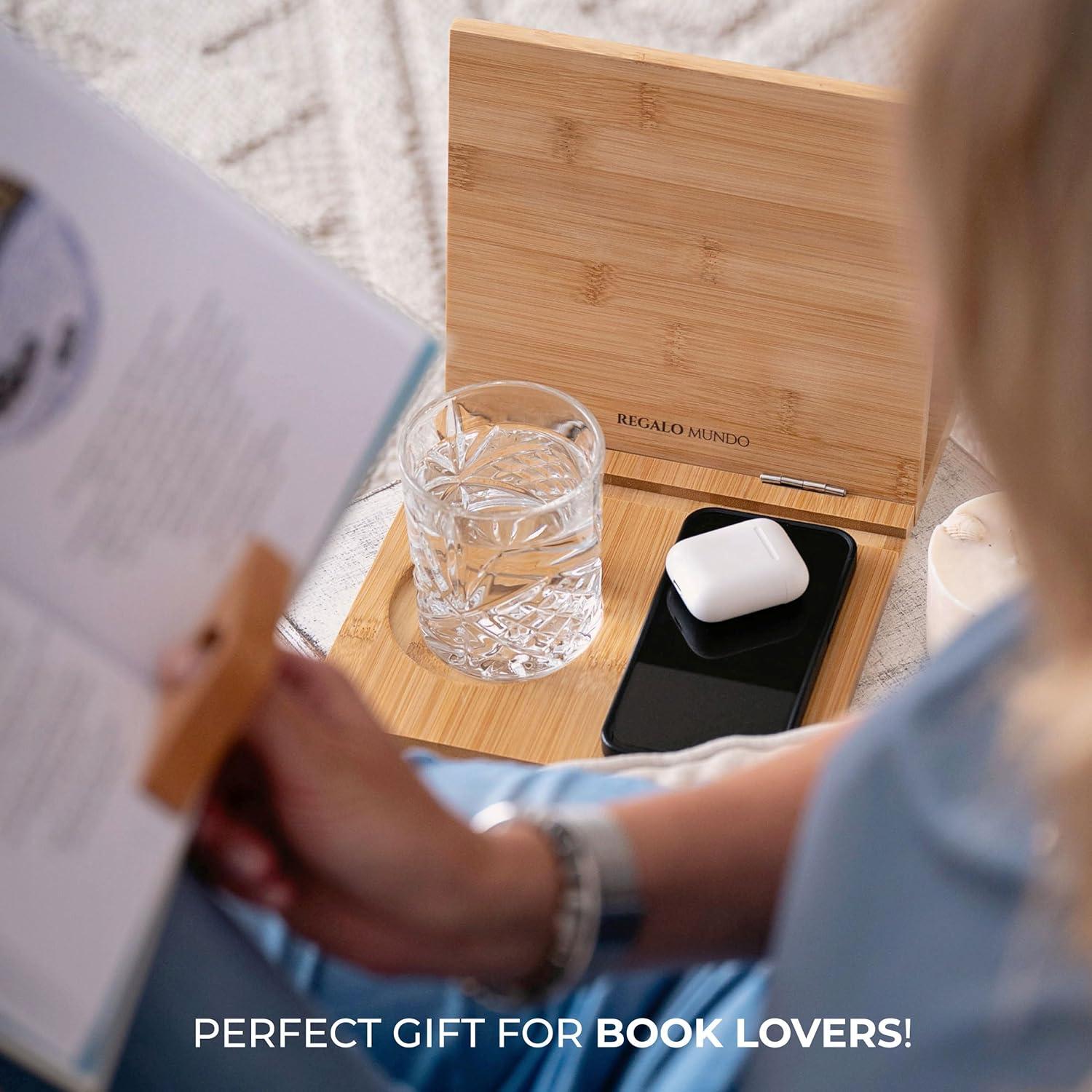 Soporte de Libros Triangular de Bambú Regalo Mundo 27.94x22.10 cm