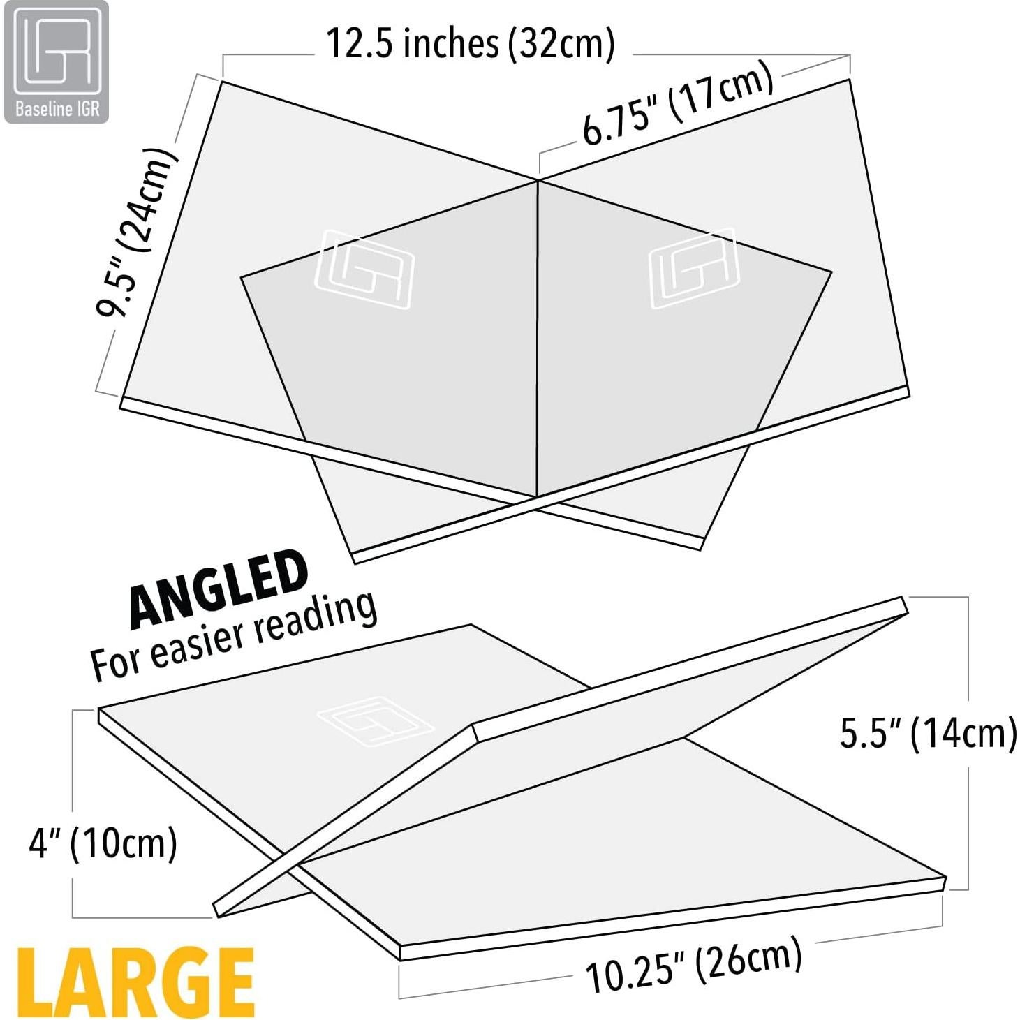 Soporte de Libro Acrílico Claro Baseline IGR Grande 32x24x14 cm