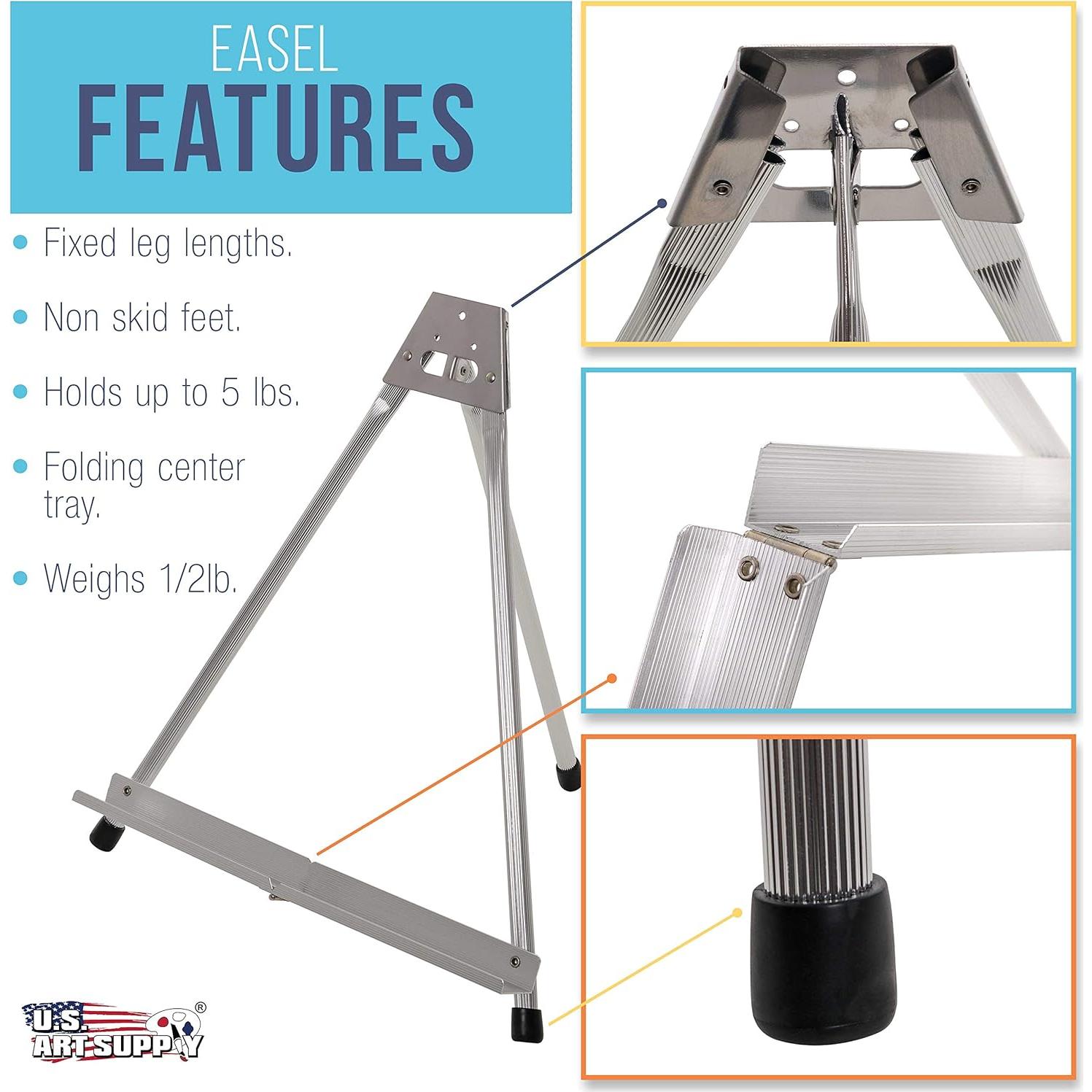 Caballete de Mesa Plegable Aluminio Suministro de Arte 38 cm